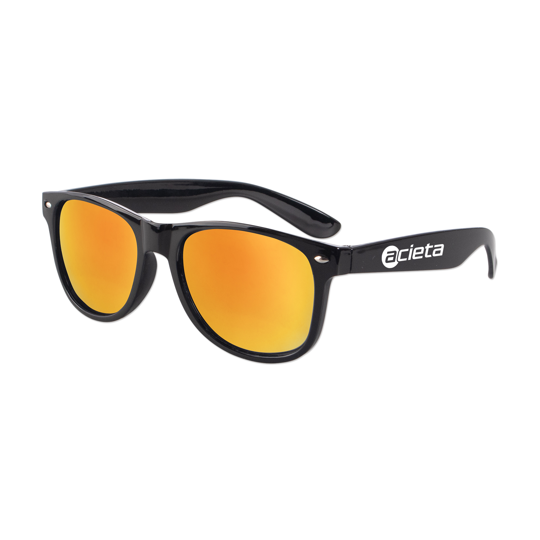 Picture of Iconic Black Frame w/Mirror Lens Sunglasses