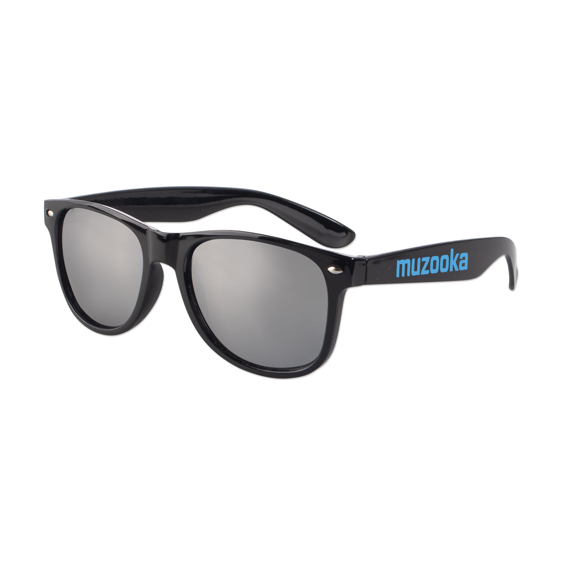 Picture of Iconic Black Frame w/Mirror Lens Sunglasses