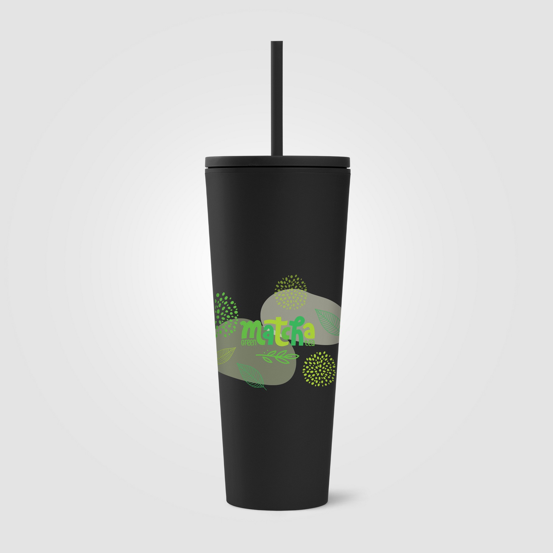 Picture of Spire - 24 oz Soft Touch Double Wall Recycled Plastic Tumbler w/ Straw