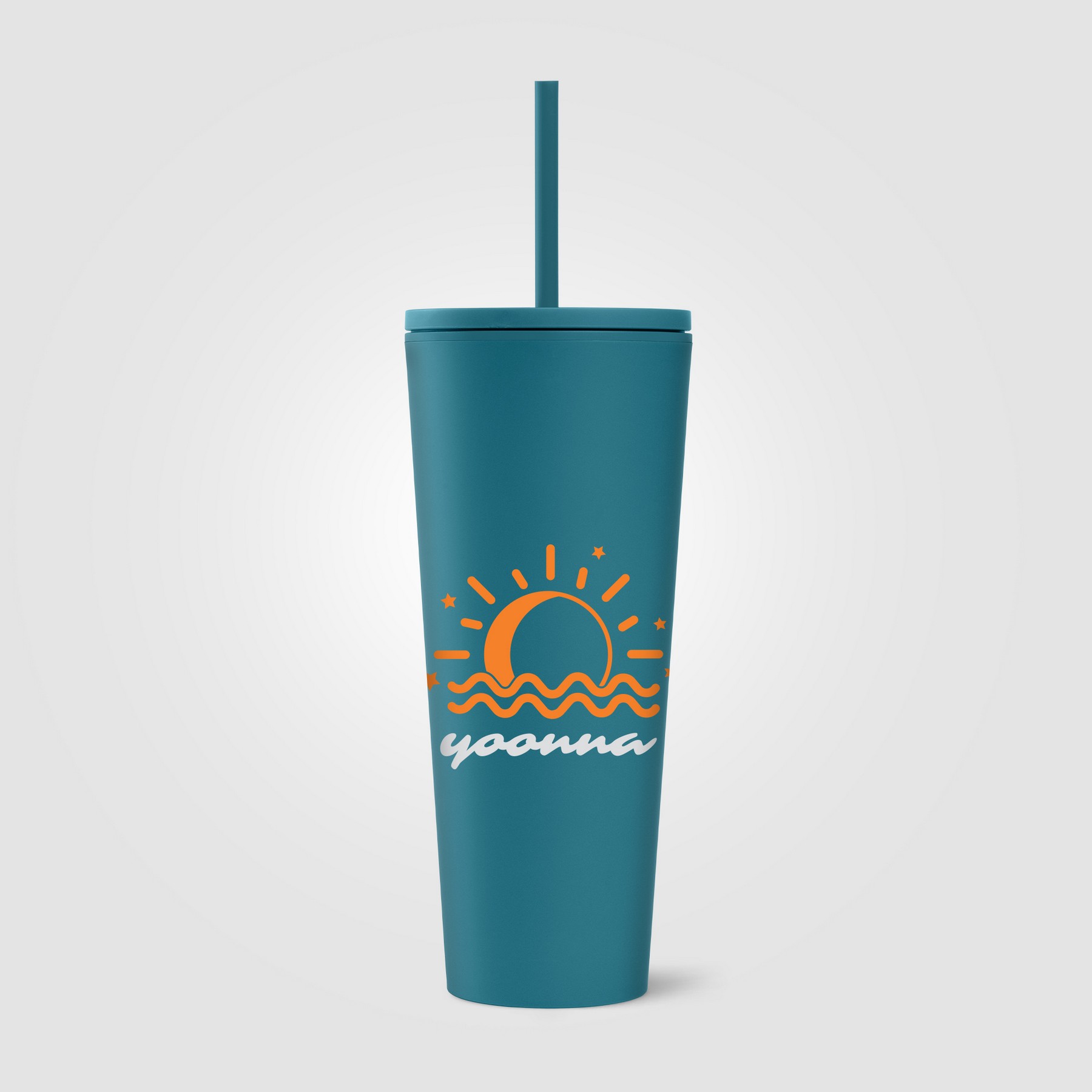 Picture of Spire - 24 oz Soft Touch Double Wall Recycled Plastic Tumbler w/ Straw