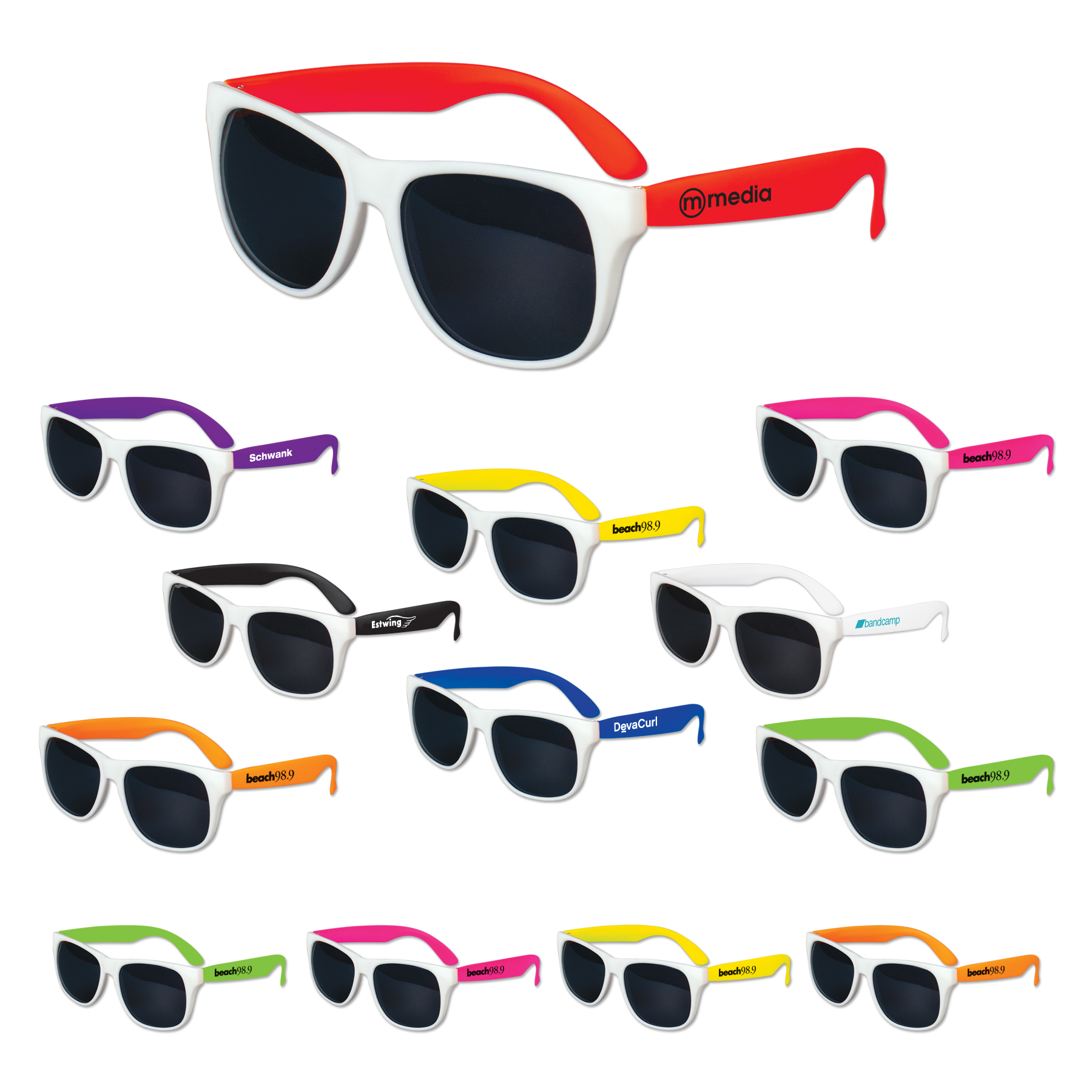 Picture of White Frame Classic Sunglasses
