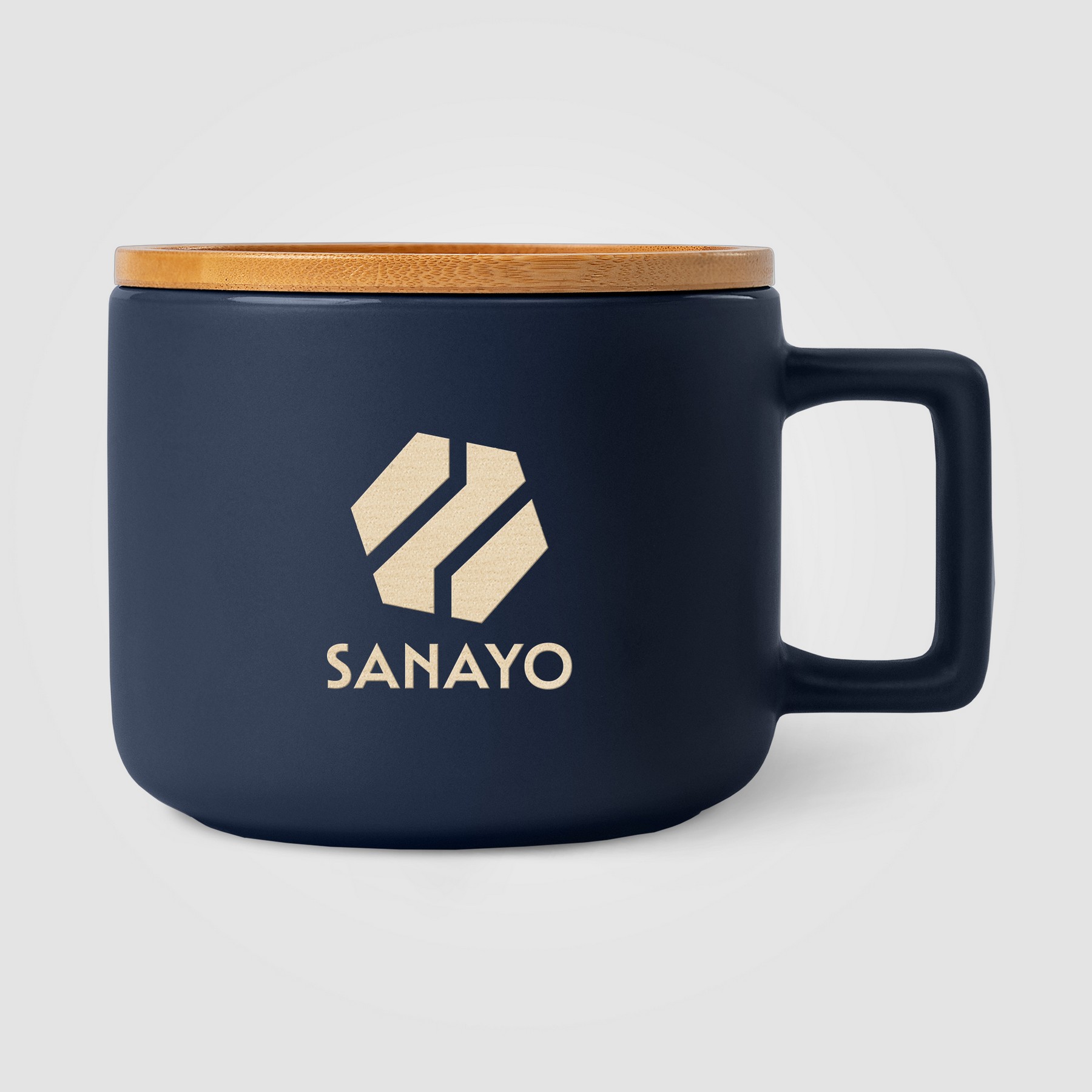 Picture of Caf? Virtuoso - 12 oz. Ceramic Mug with Bamboo Lid - Ceram-X