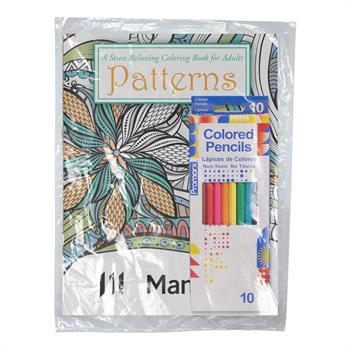 Picture of Patterns Stress Relieving Coloring Book for Adults Fun Pack
