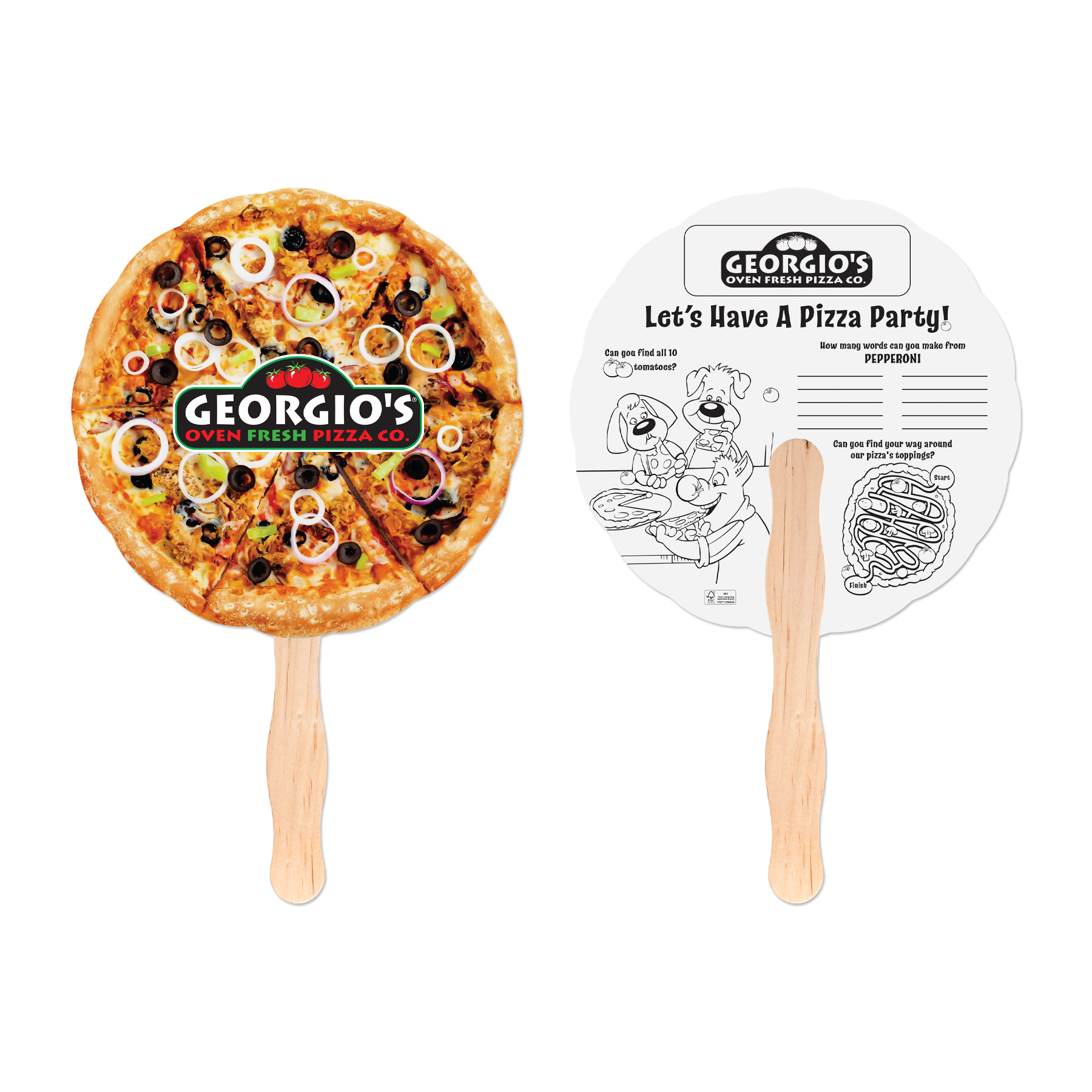 Picture of Pizza Shaped Hand Fan