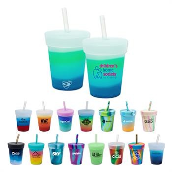 Picture of 8 Oz. Silicone Kids Tumbler w/Lid & Straw