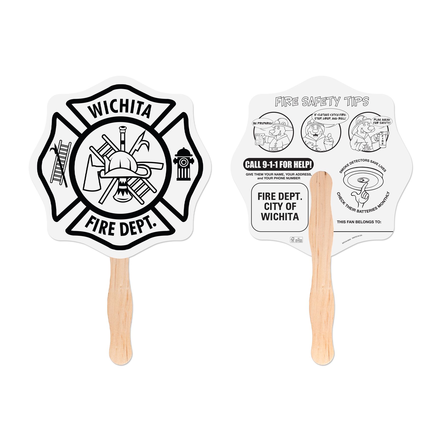 Picture of Fire Badge Shaped Hand Fan