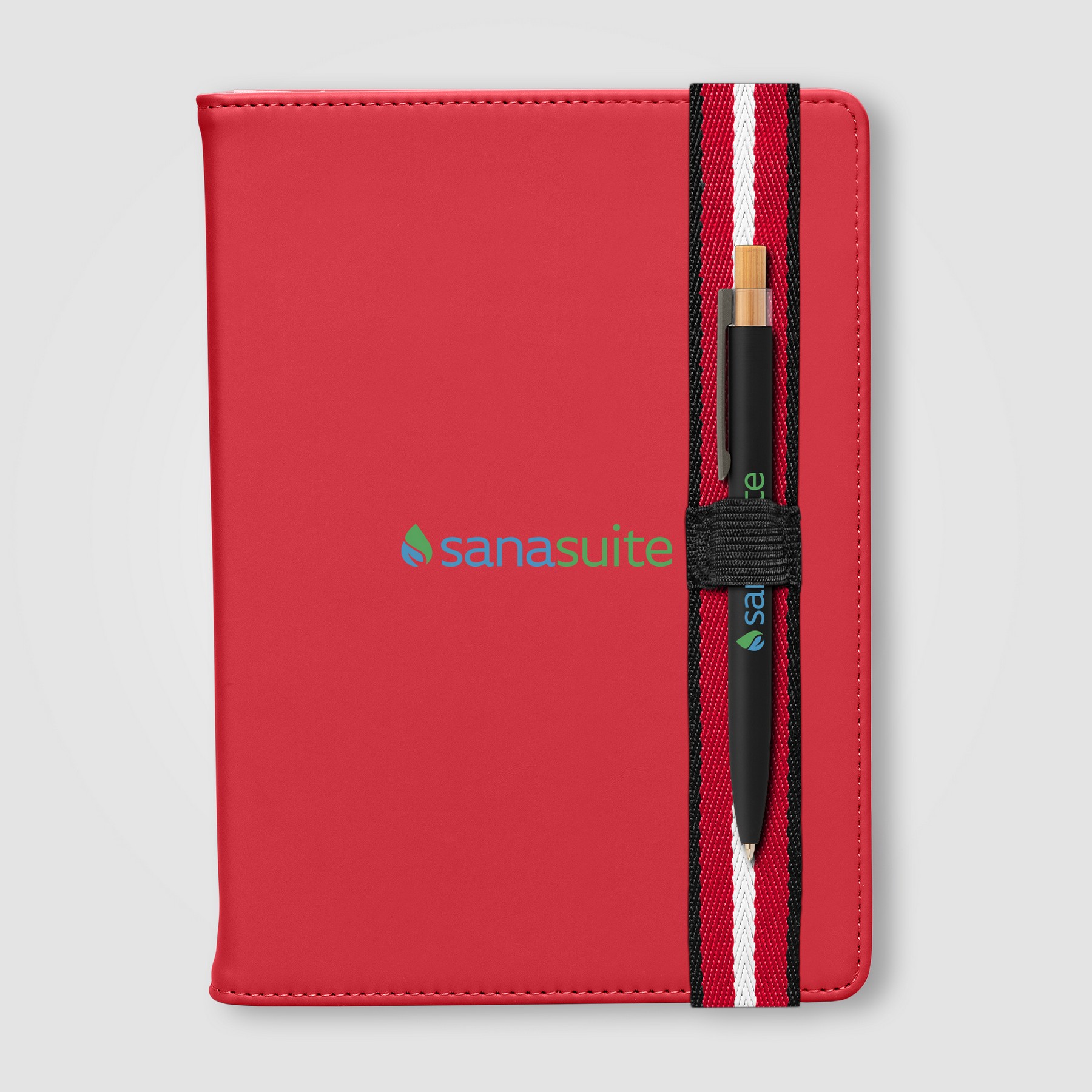 Picture of Newport Recycled Chevron Refillable Journal Pen Set - A5