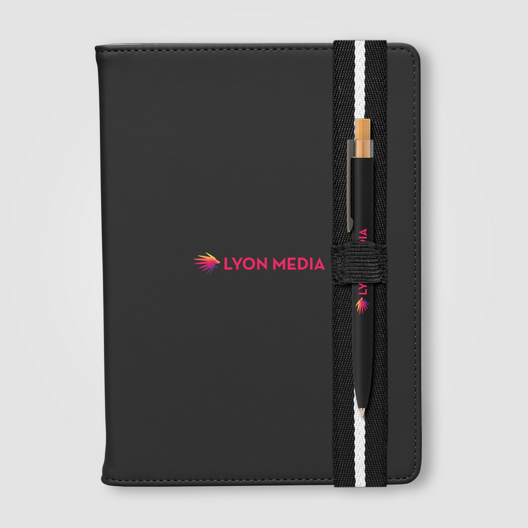 Picture of Newport Recycled Chevron Refillable Journal Pen Set - A5