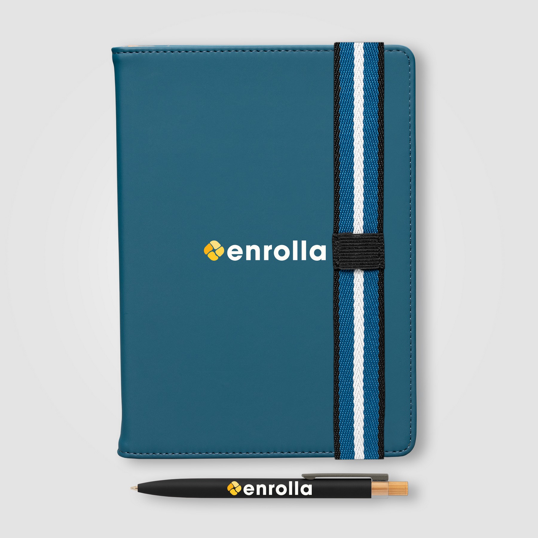 Picture of Newport Recycled Chevron Refillable Journal Pen Set - A5