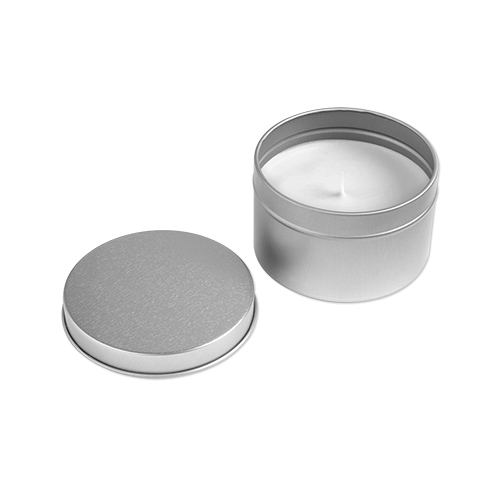 Picture of 4 Oz. Silver Round Tin Candle