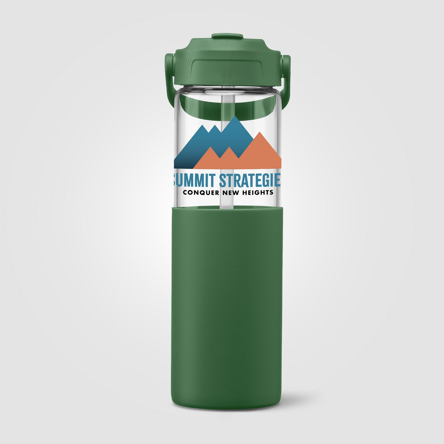 Picture of Juno Glass Silicone Sleeve Straw Bottle - 20 oz.