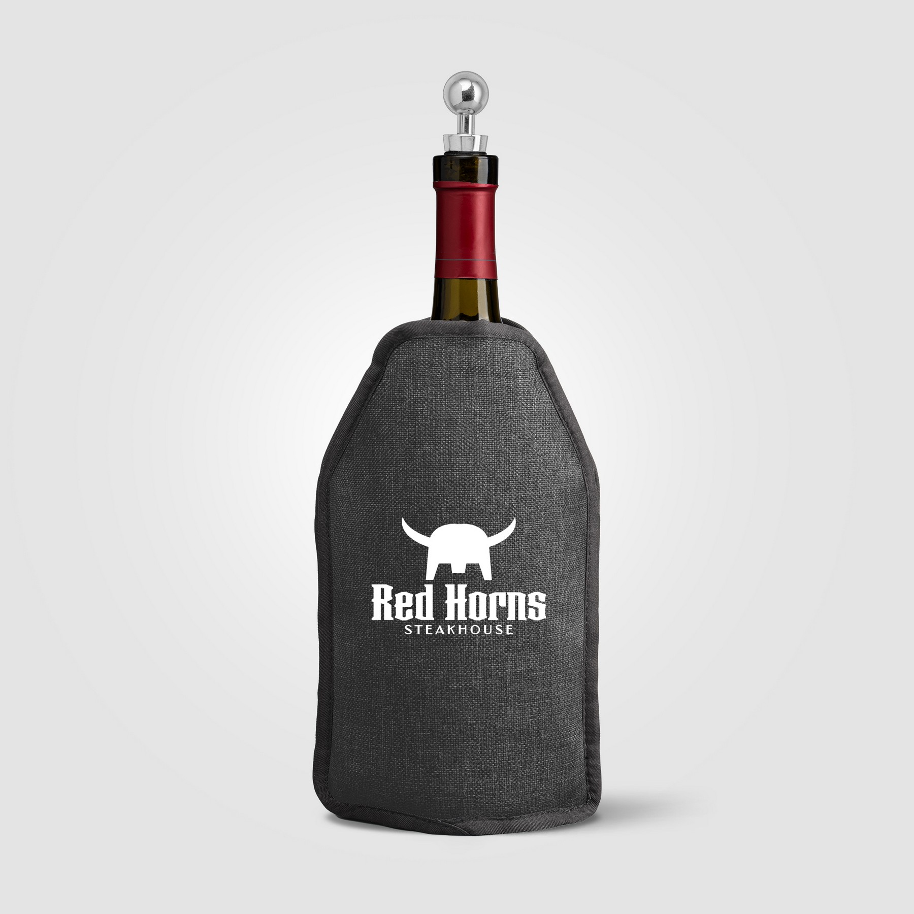 Picture of Nest Recycled Polyester Heathered Wine Bottle Cooler ? 6.4 x 8.9"