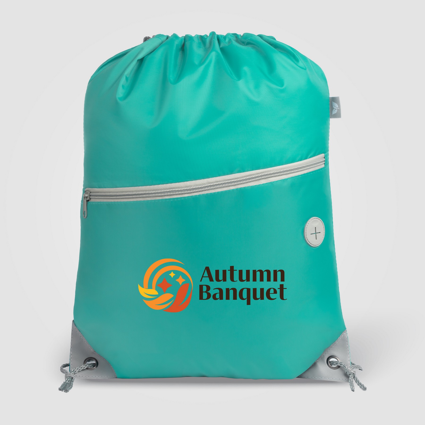 Picture of Vilda rPET Drawstring Backpack with Zippered Front Pocket