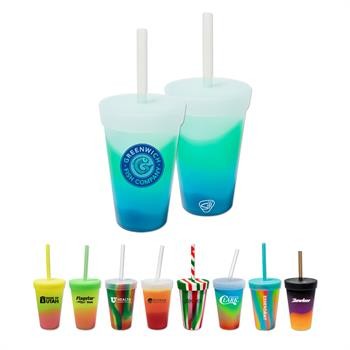 Picture of 16 Oz. Silicone Tumbler w/Lid & Straw