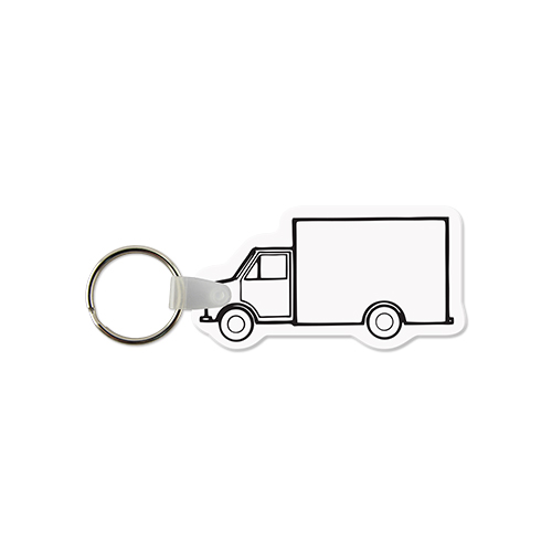 Picture of Box Truck Shaped USA Made Vinyl Keychain