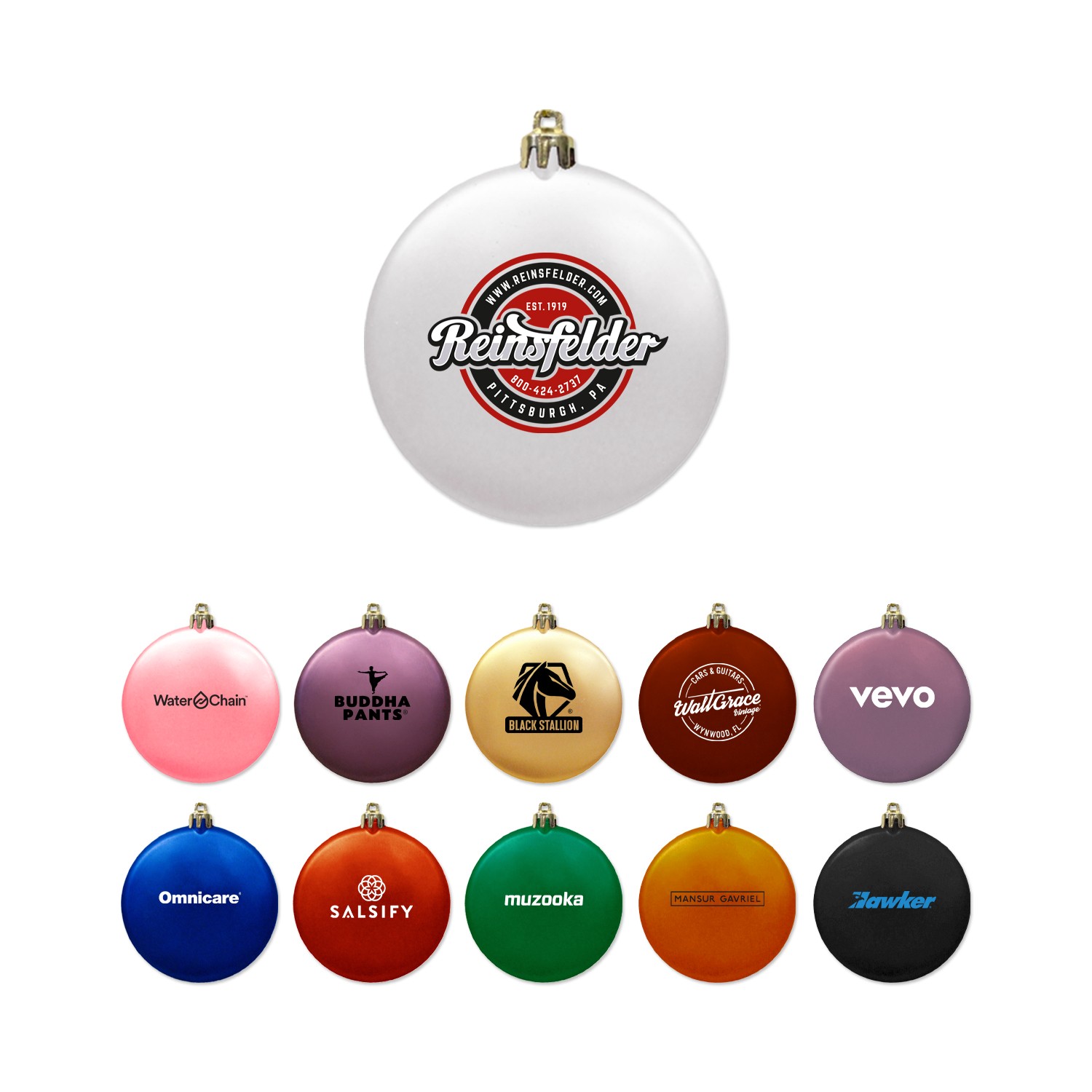 Picture of 3" Satin Finish Flat Shatterproof Ornament