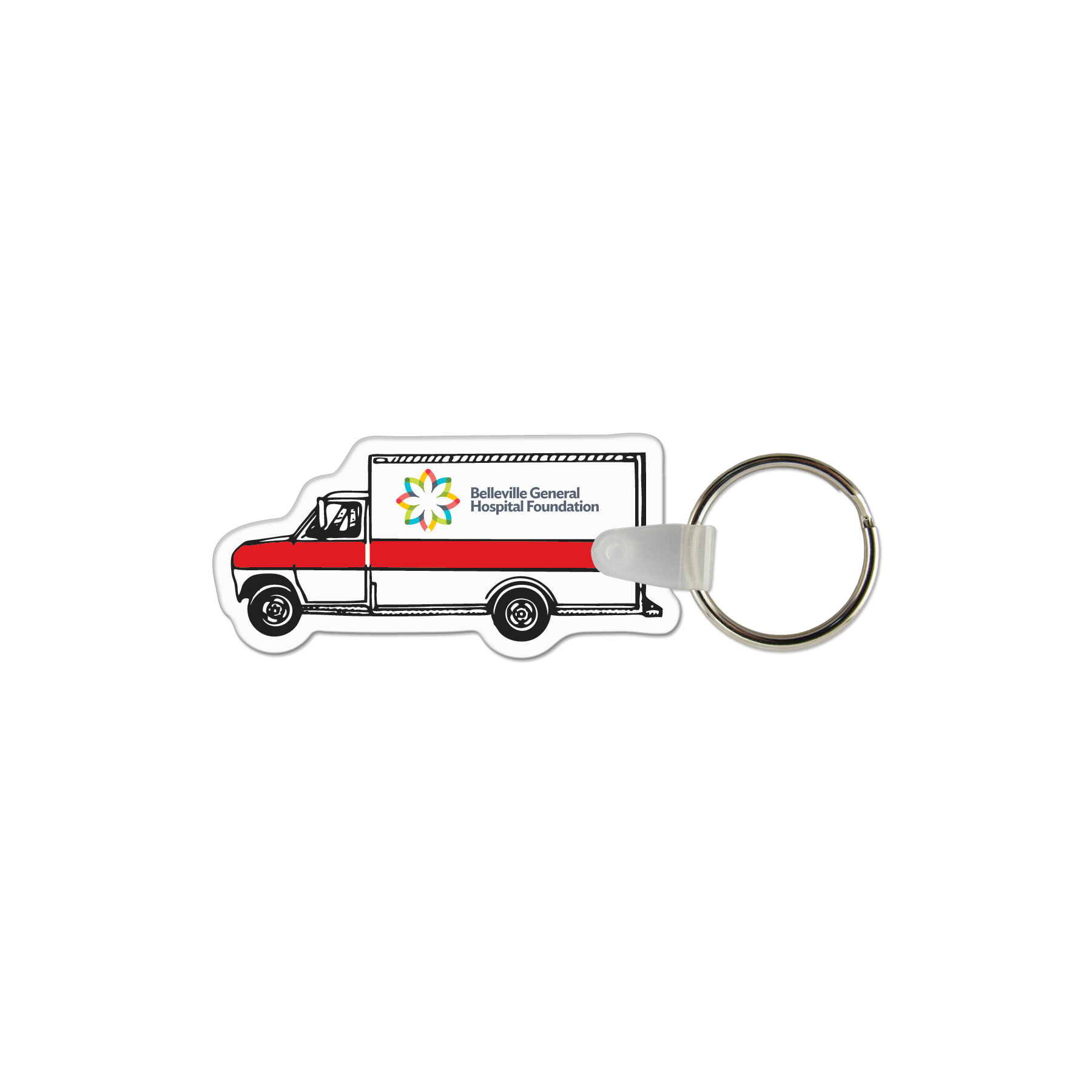 Picture of Ambulance Shaped USA Made Vinyl Keychain
