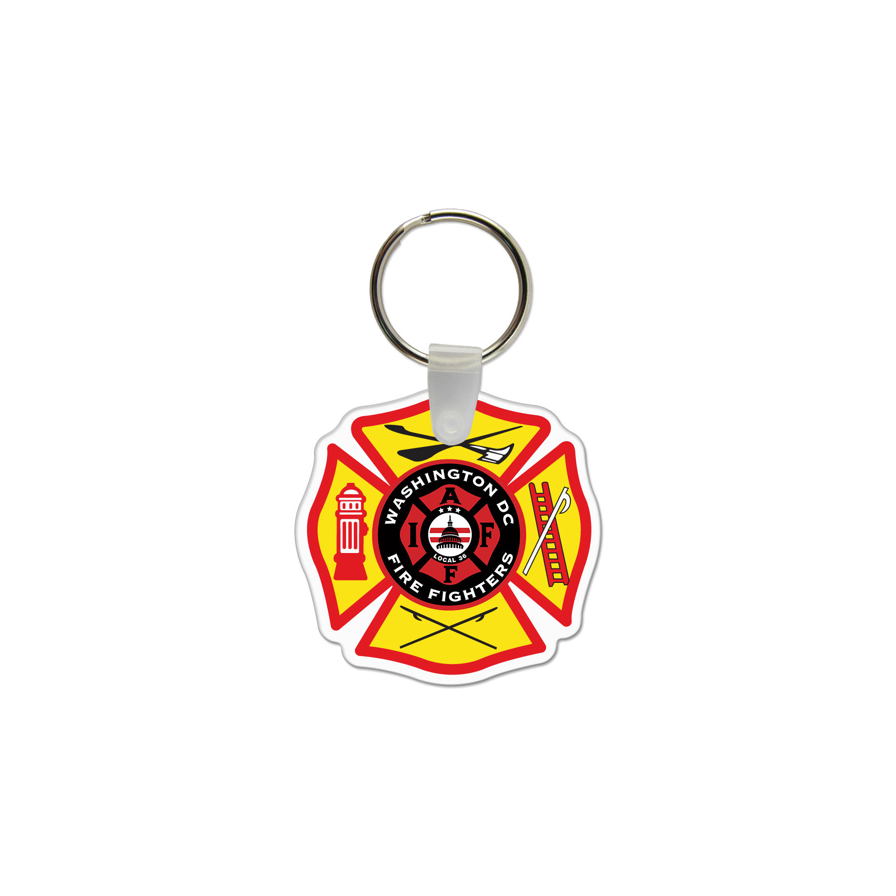 Picture of Maltese Cross Shaped USA Made Vinyl Keychain