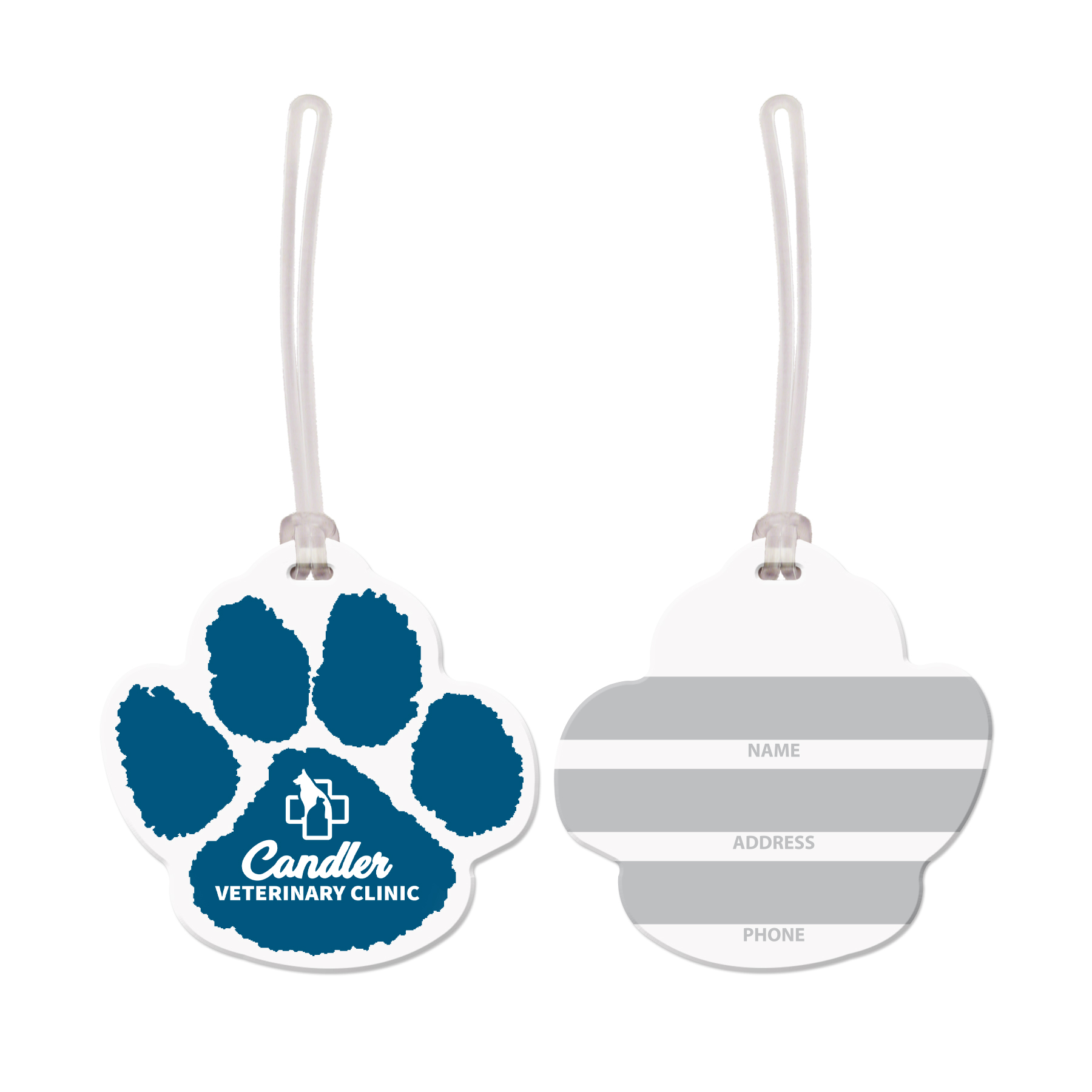 Picture of USA Made Paw Print Vinyl Luggage Tag