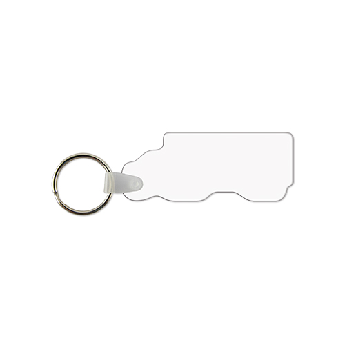 Picture of Tractor Trailer Shaped USA Made Vinyl Keychain