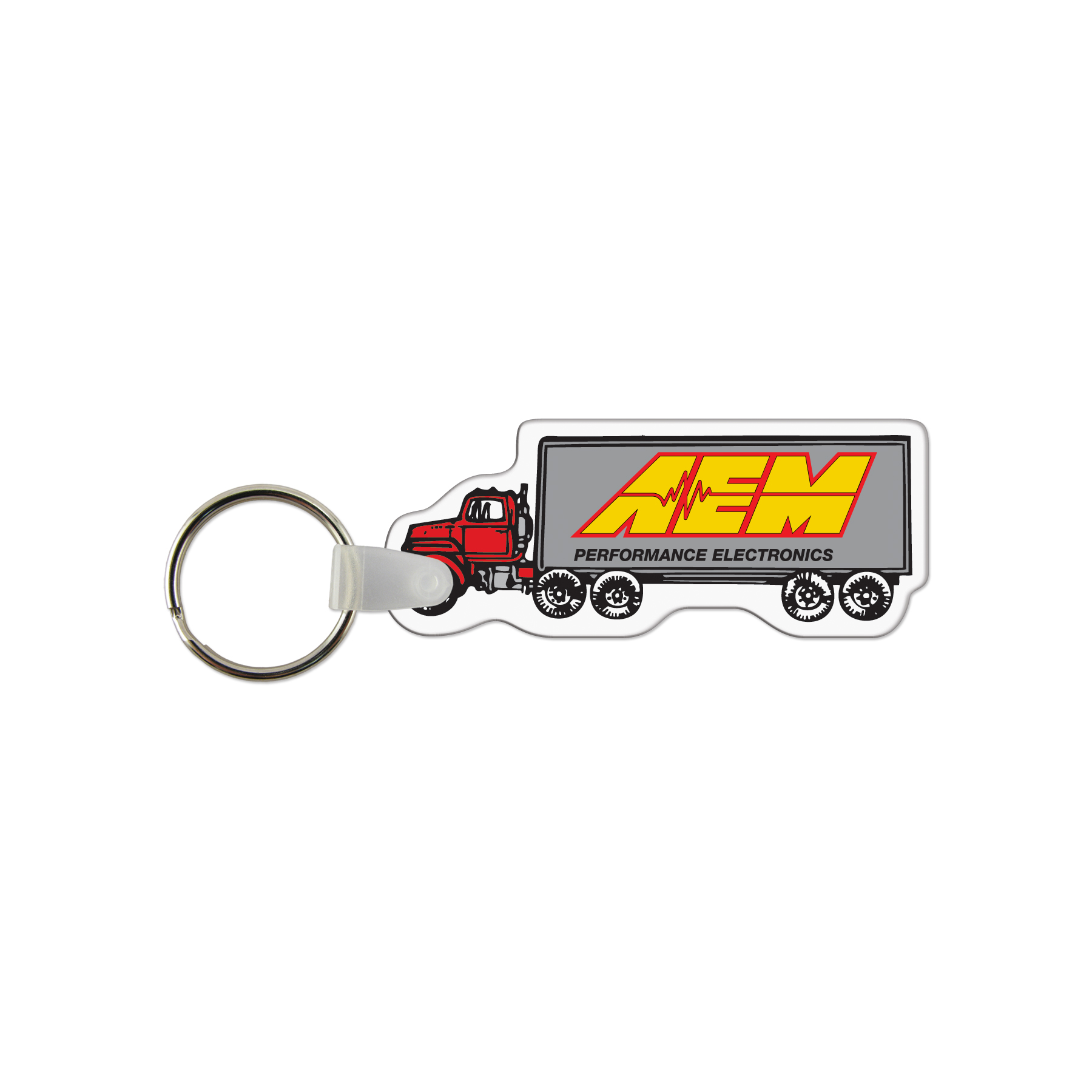 Picture of Tractor Trailer Shaped USA Made Vinyl Keychain