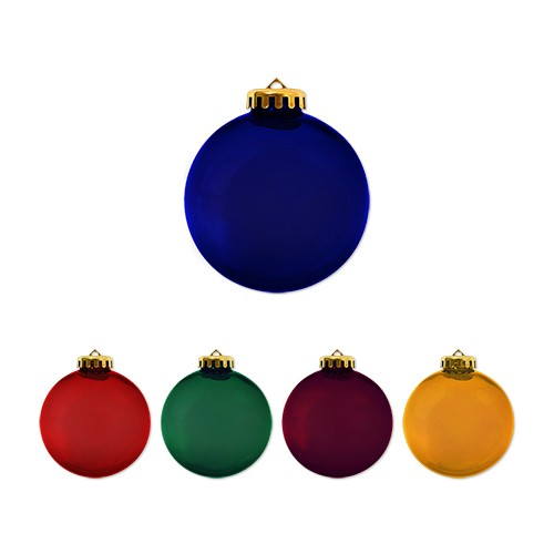 Picture of 3 1/4" USA-Made Round Glossy Shatterproof Crystal Translucent Ornament