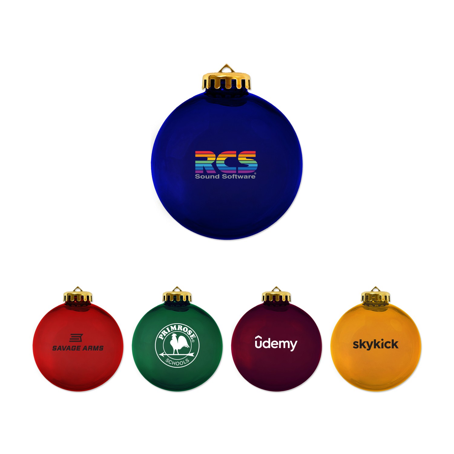 Picture of 3 1/4" USA-Made Round Glossy Shatterproof Crystal Translucent Ornament