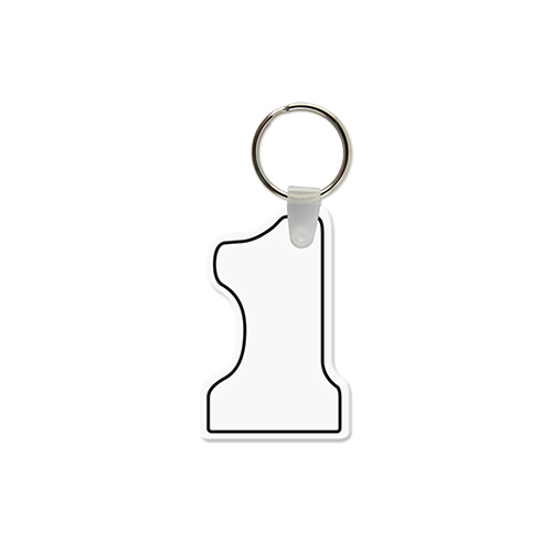 Picture of #1 Shaped USA Made Vinyl Keychain