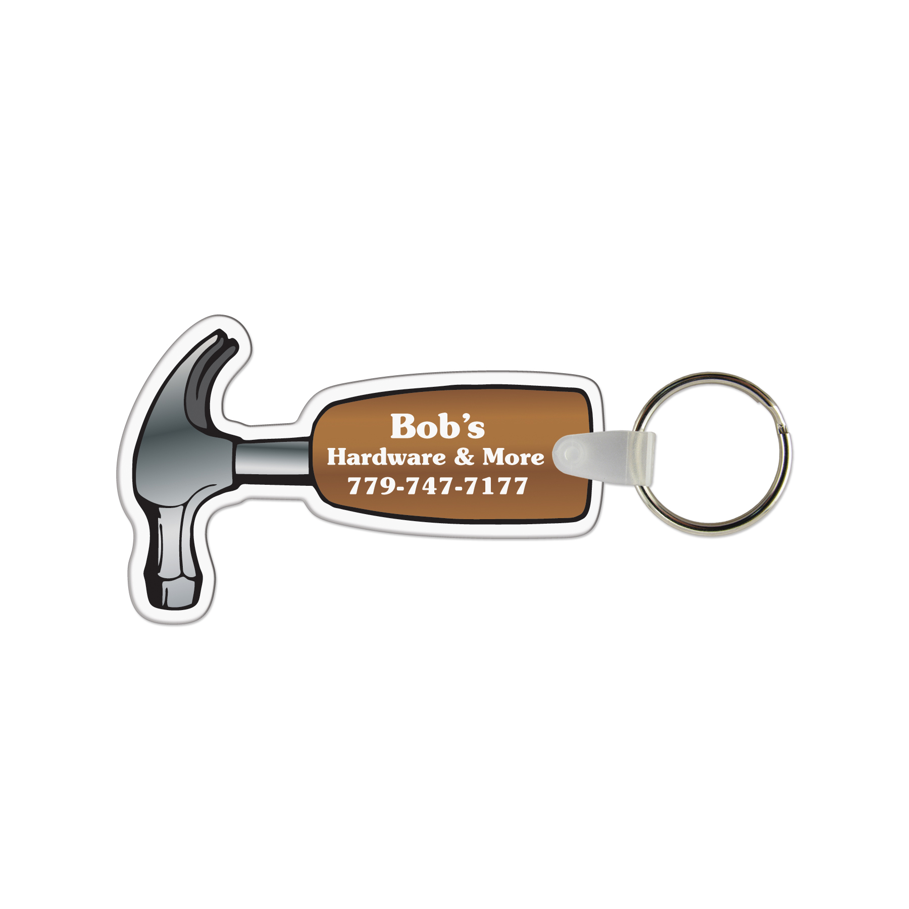 Picture of Hammer Shaped USA Made Vinyl Keychain