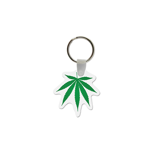 Picture of Cannabis Leaf Shaped USA Made Vinyl Keychain