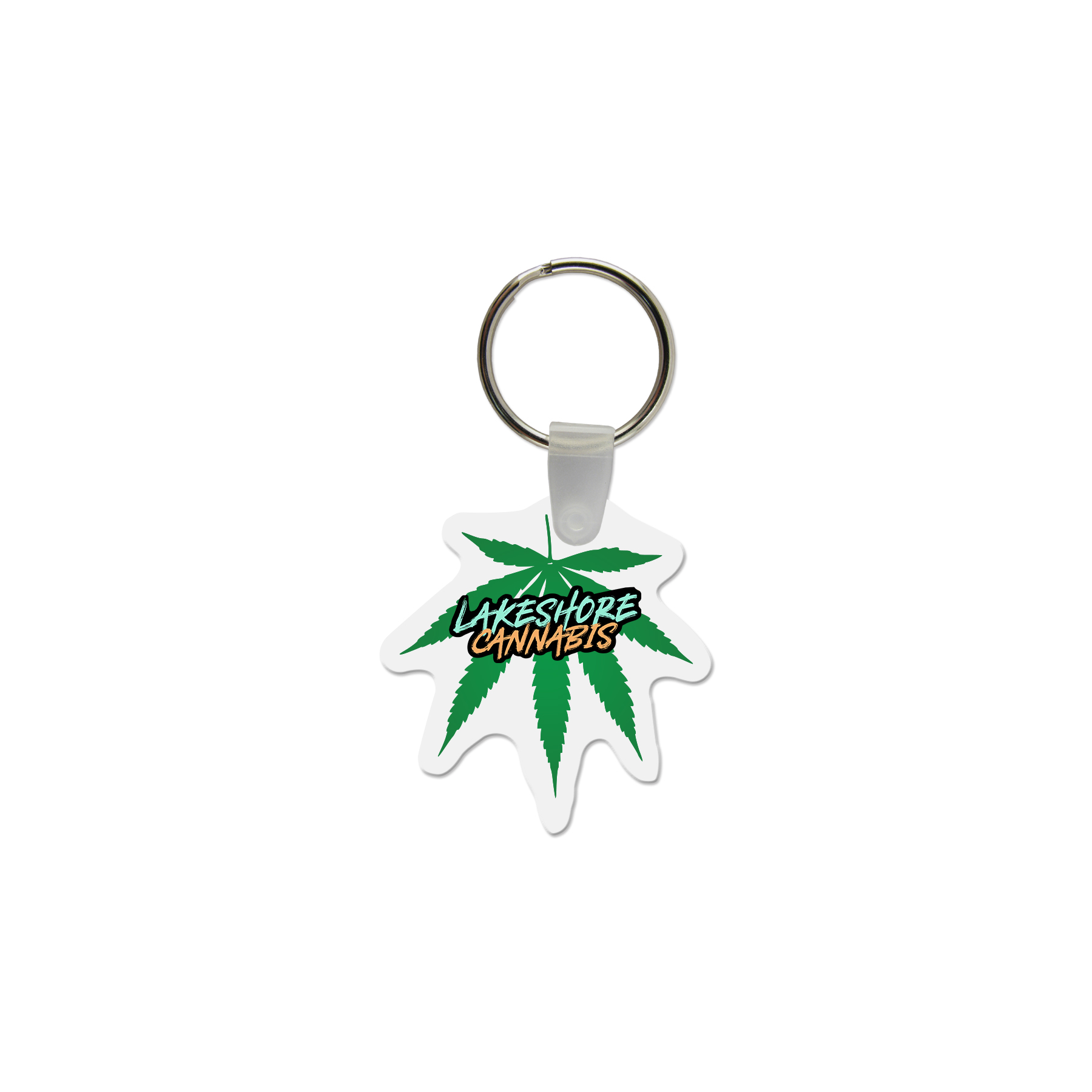 Picture of Cannabis Leaf Shaped USA Made Vinyl Keychain