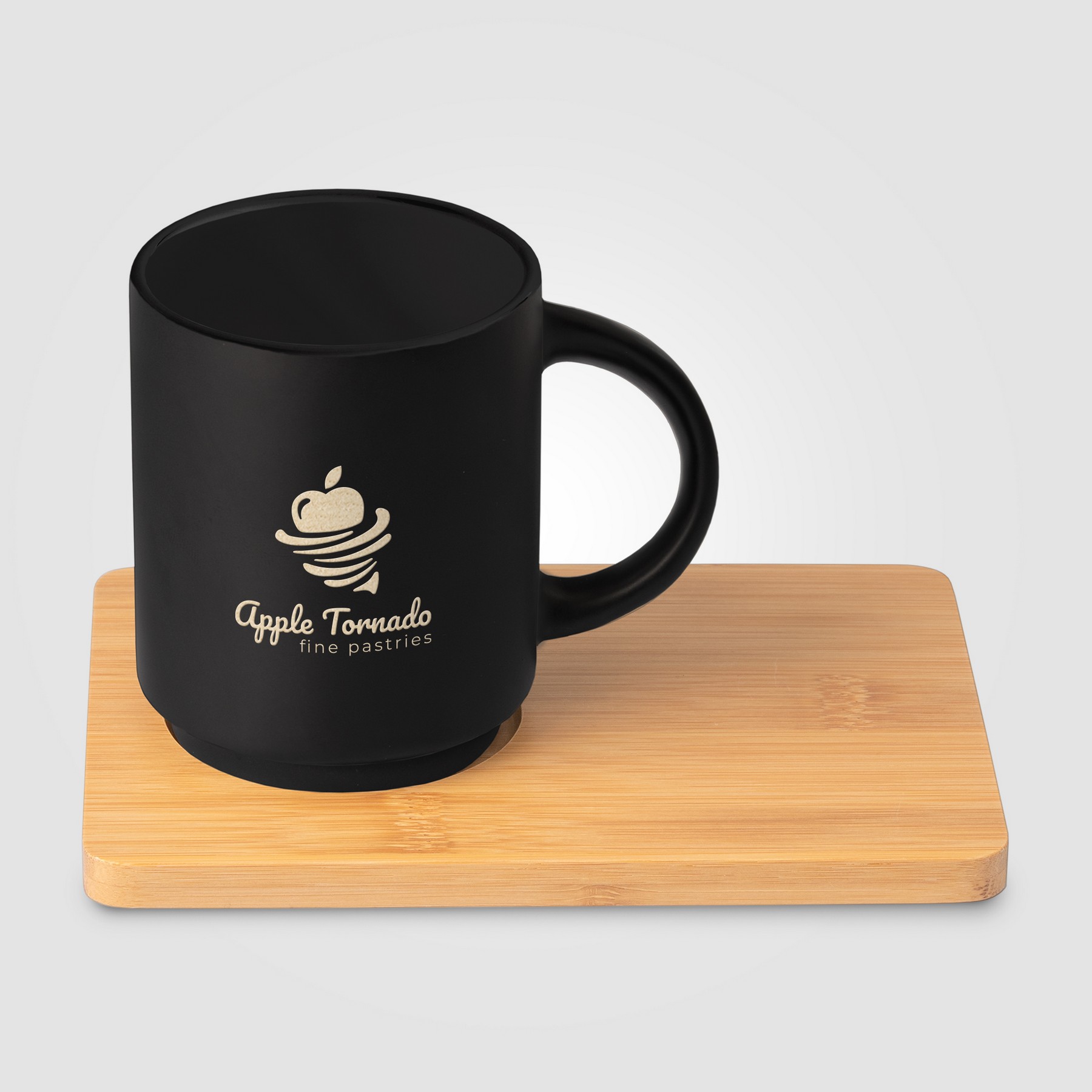 Picture of Caf? Duo - 11 oz. Ceramic Mug & Bamboo Board Set - Ceram-X