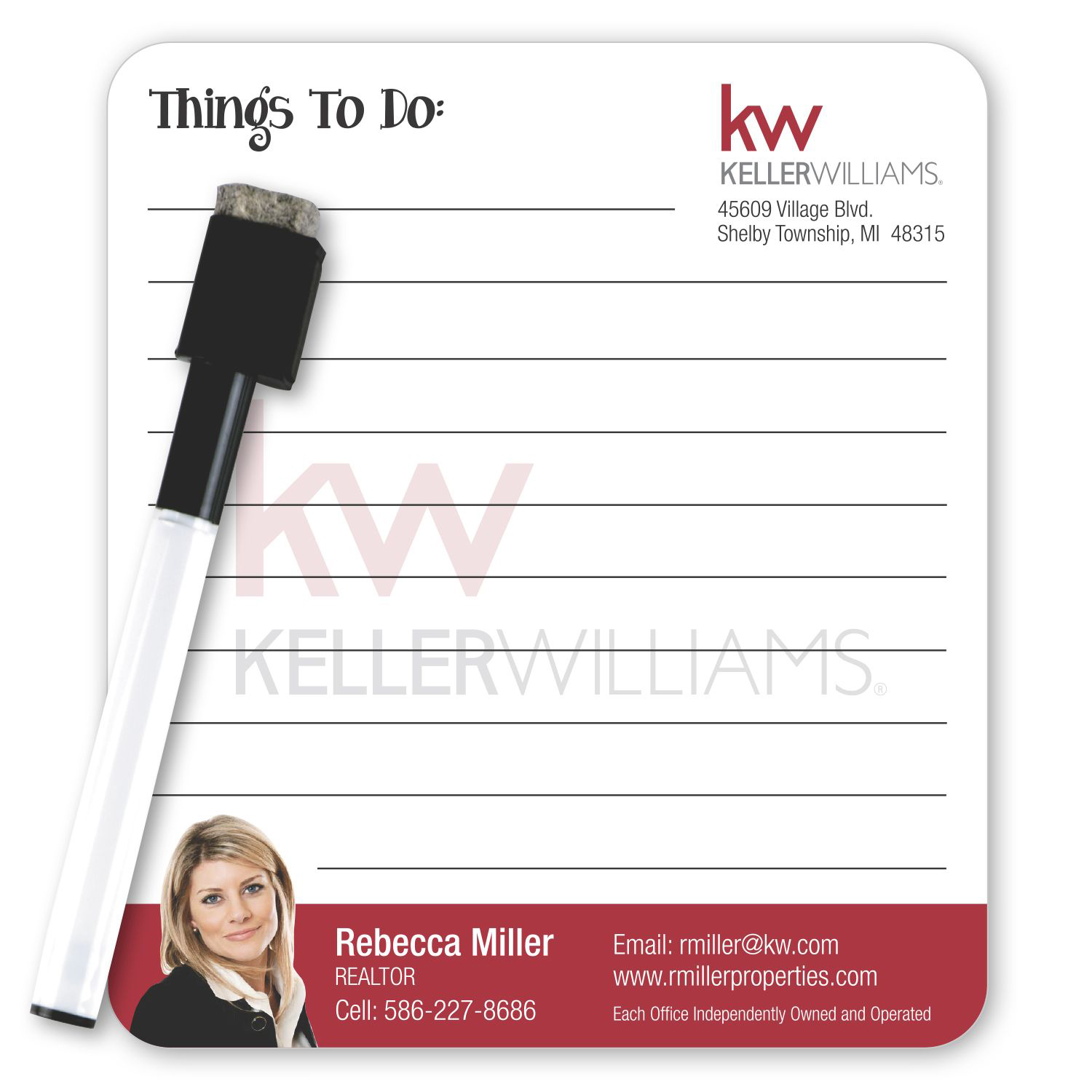 Picture of Memo Magnet Dry Erase - Rnd Corner