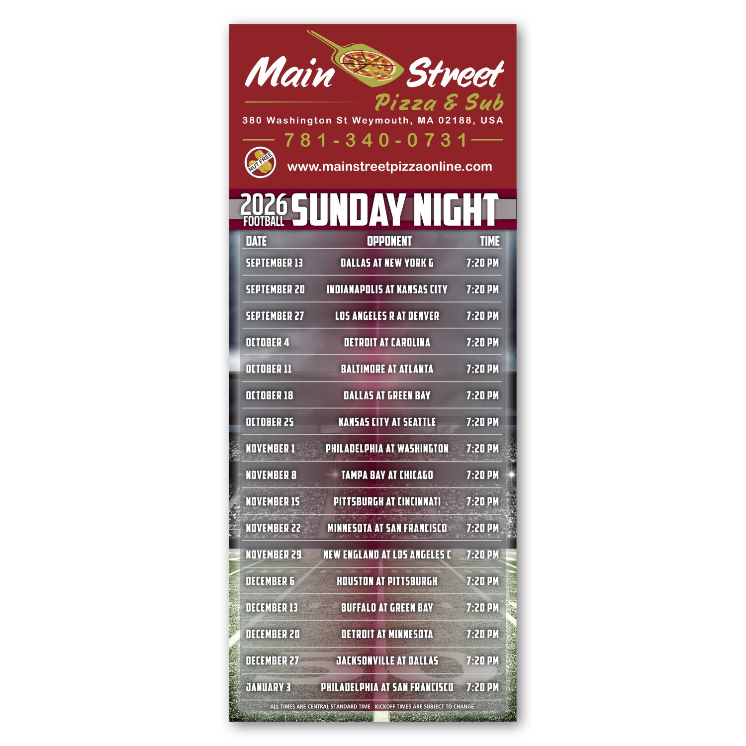 Picture of Football Schedule Magnet