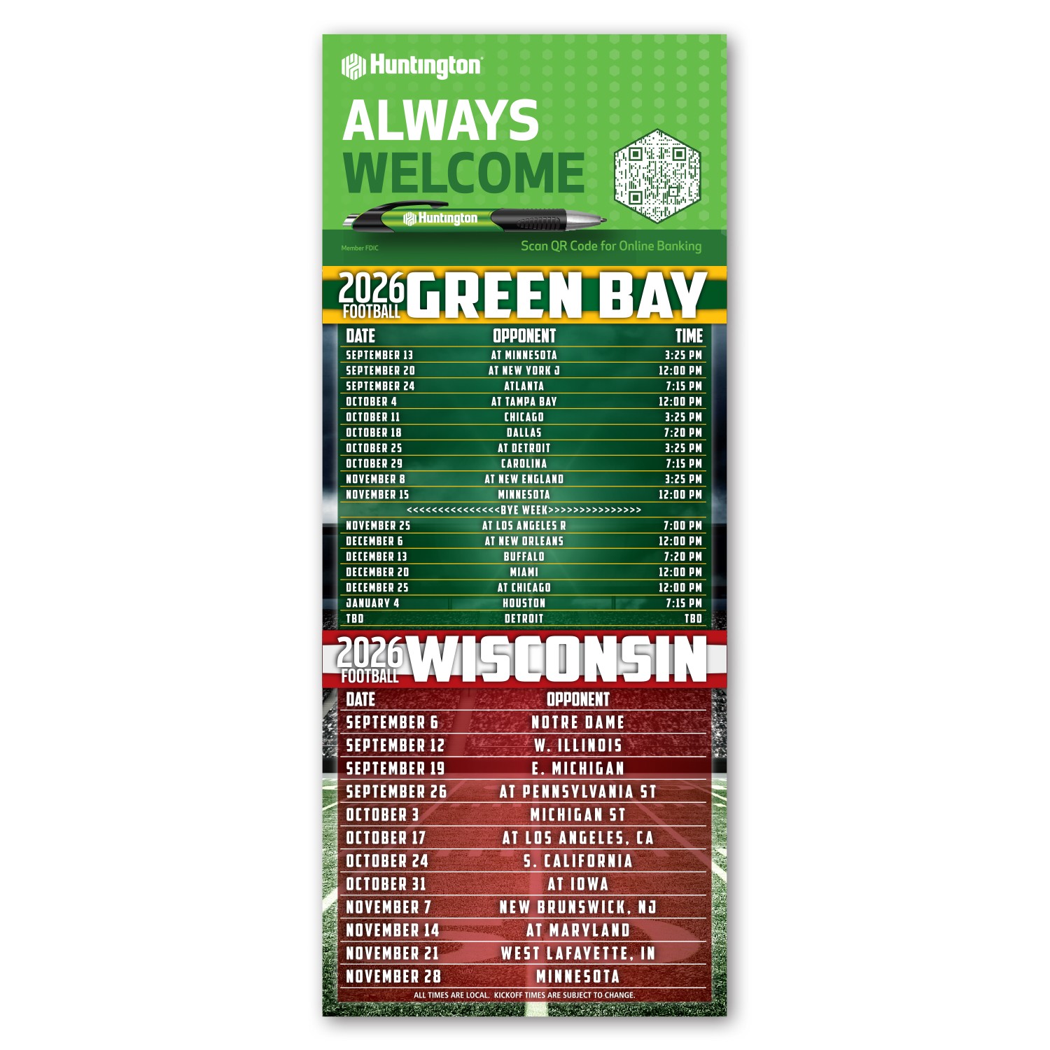 Picture of Football Schedule Magnet