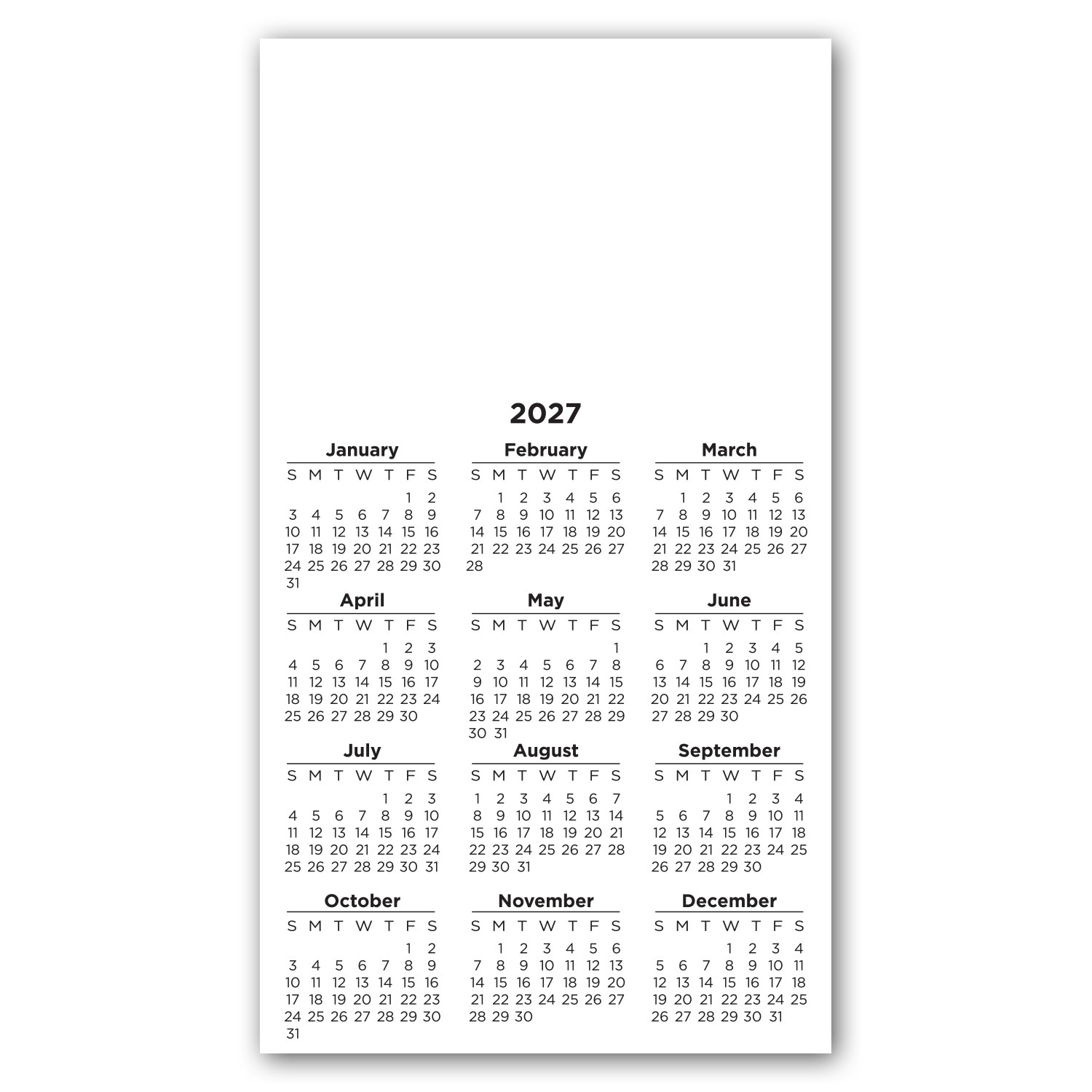Picture of Calendar Large Magnet 3-29/32 x 6-15/16