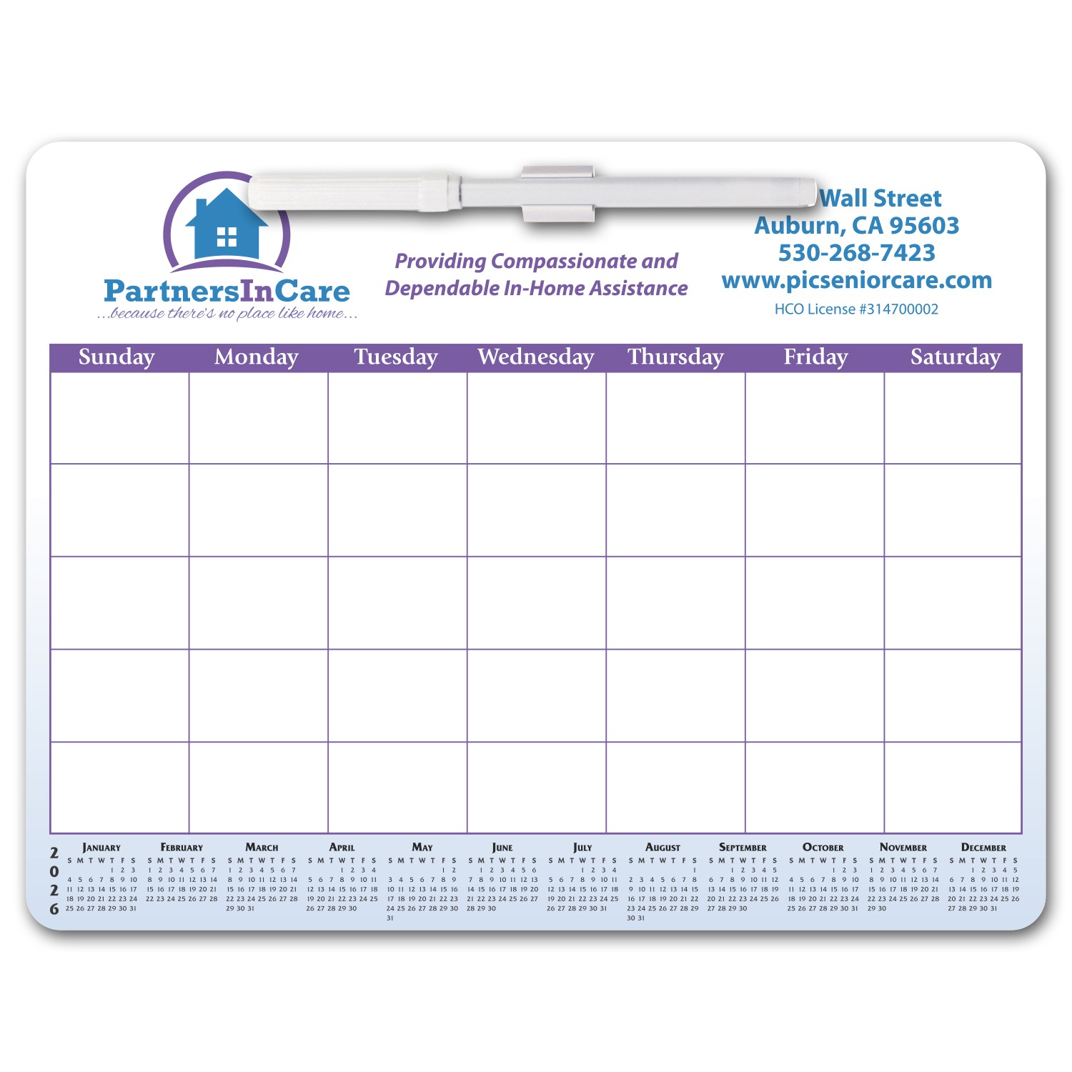 Picture of Memo Board Calendar w/ Mag