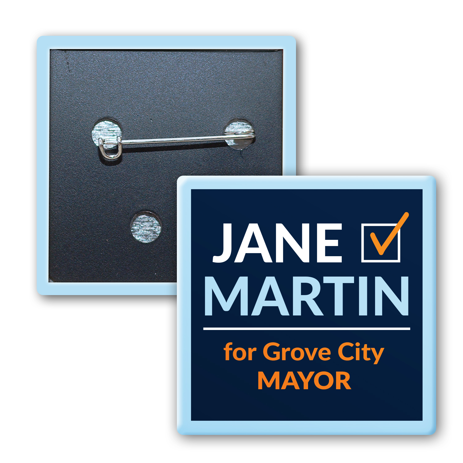 Picture of Square Button w/ Pin