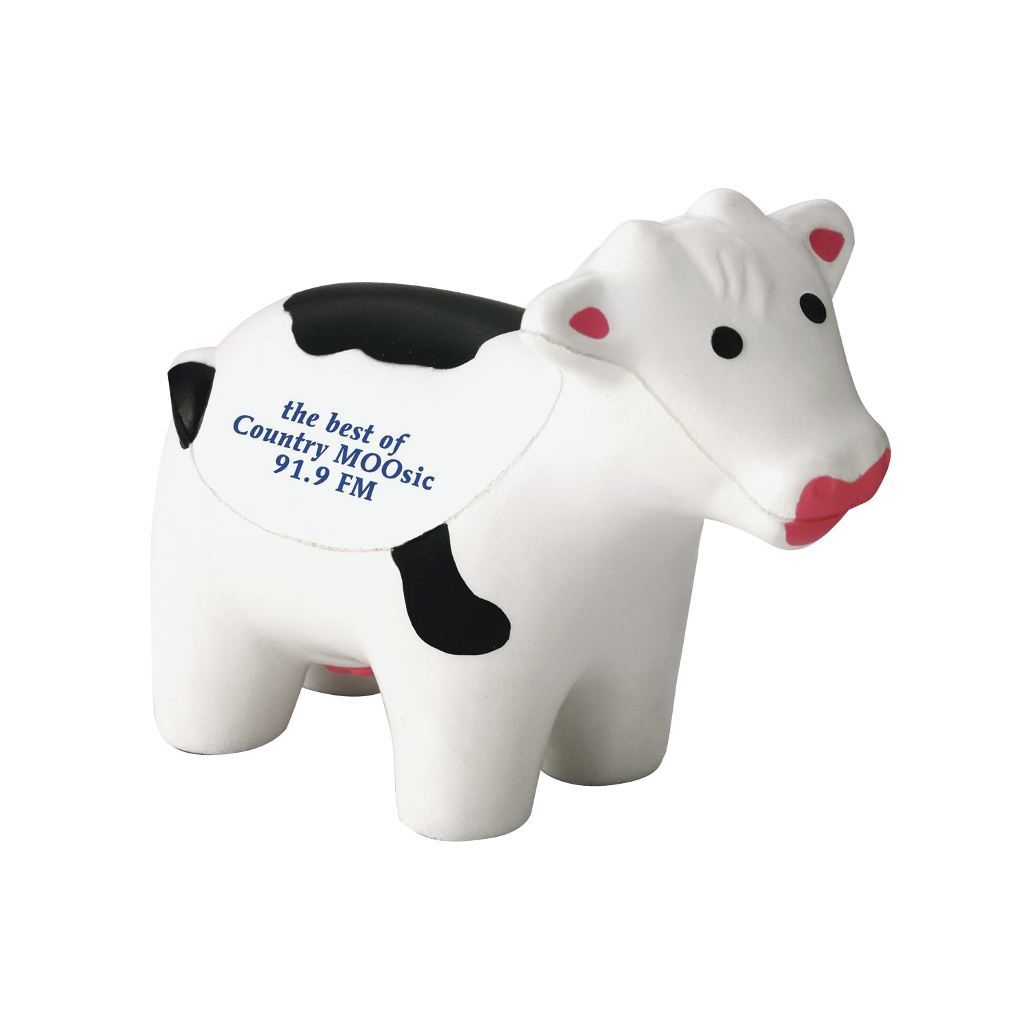 Picture of White Cow With Black Spots Stress Shape