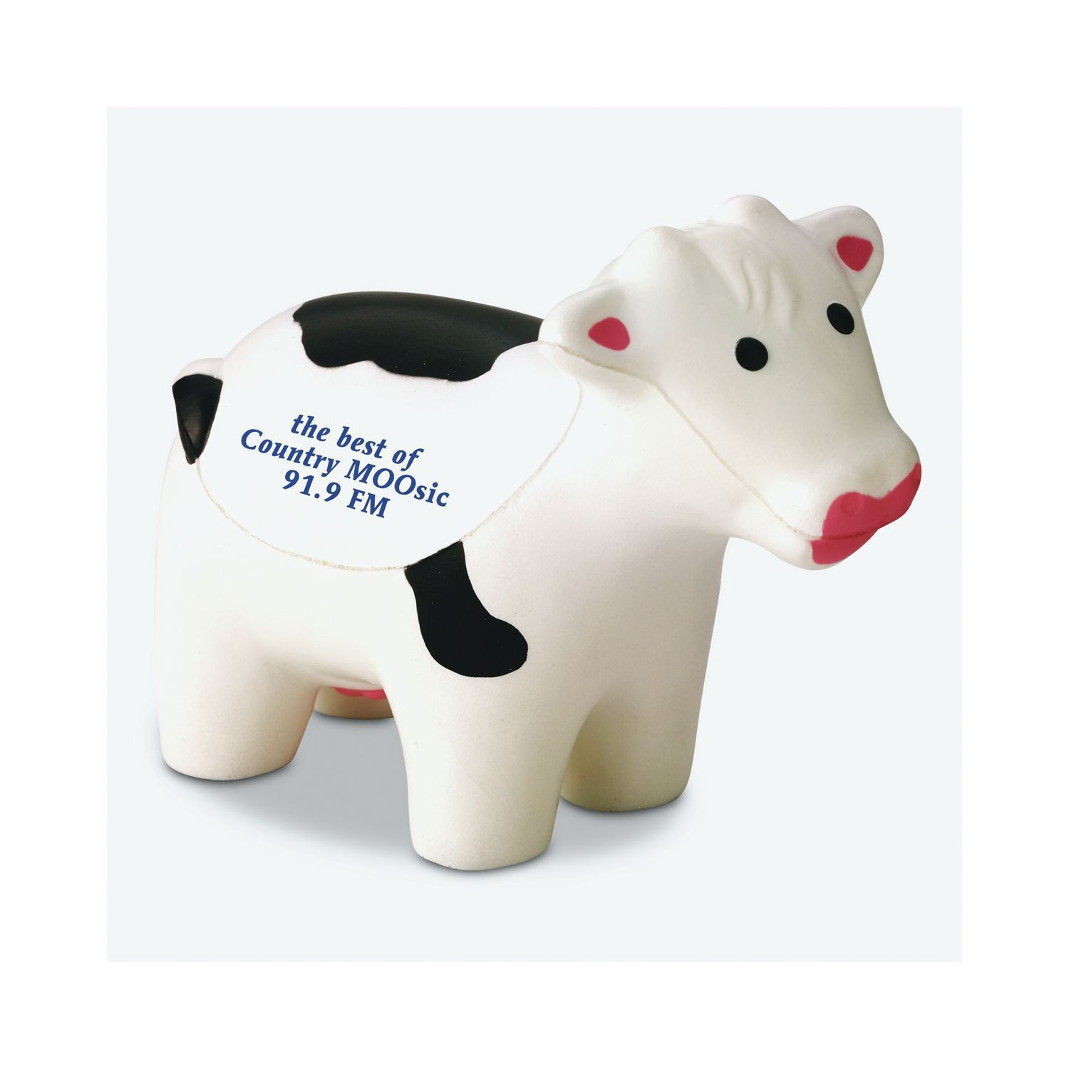 Picture of White Cow With Black Spots Stress Shape