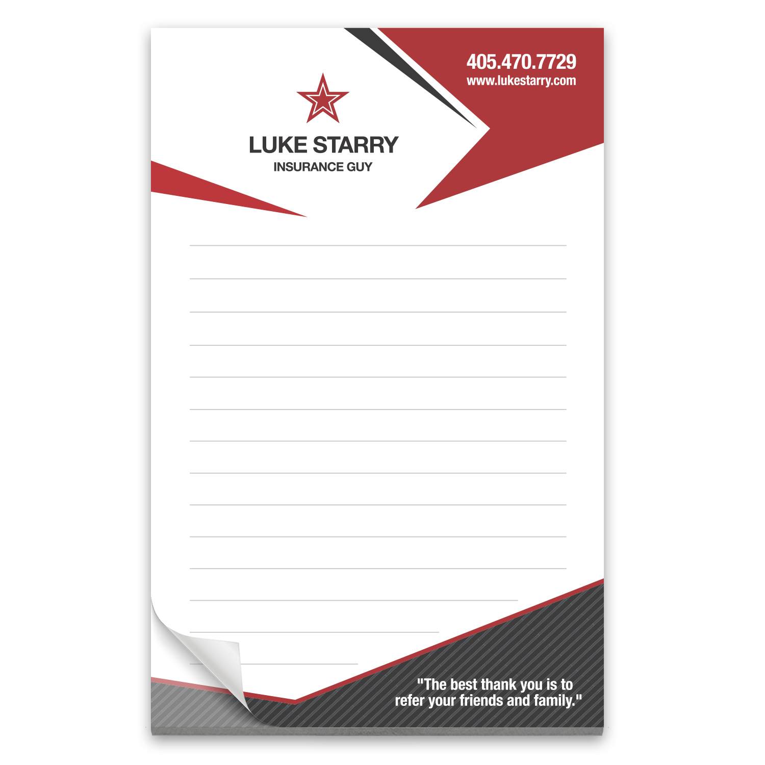 Picture of 25 Page 5-1/2 x 8-1/2 Paper Note Pad 4CP