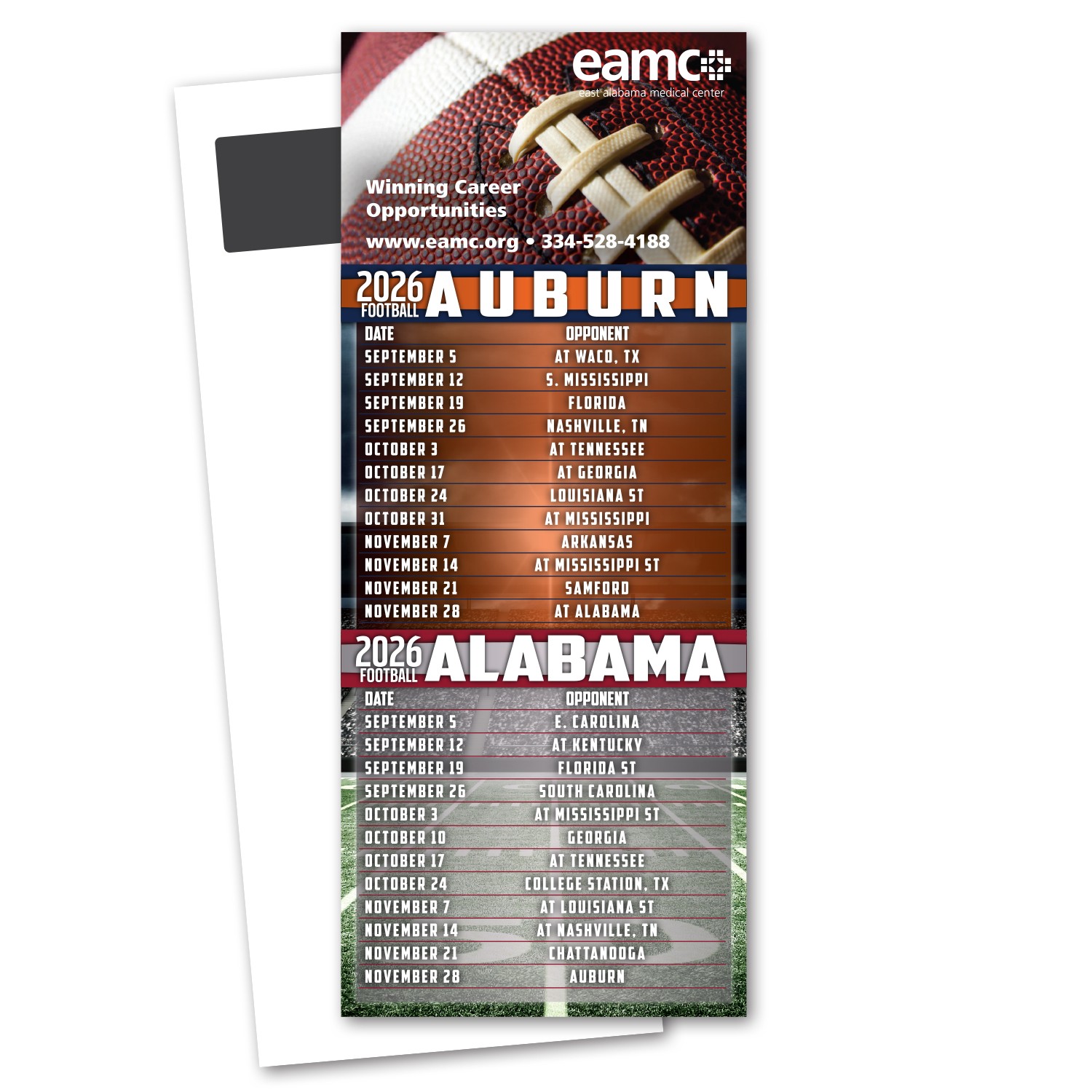 Picture of Football Schedule Magnetic Stick Up Card