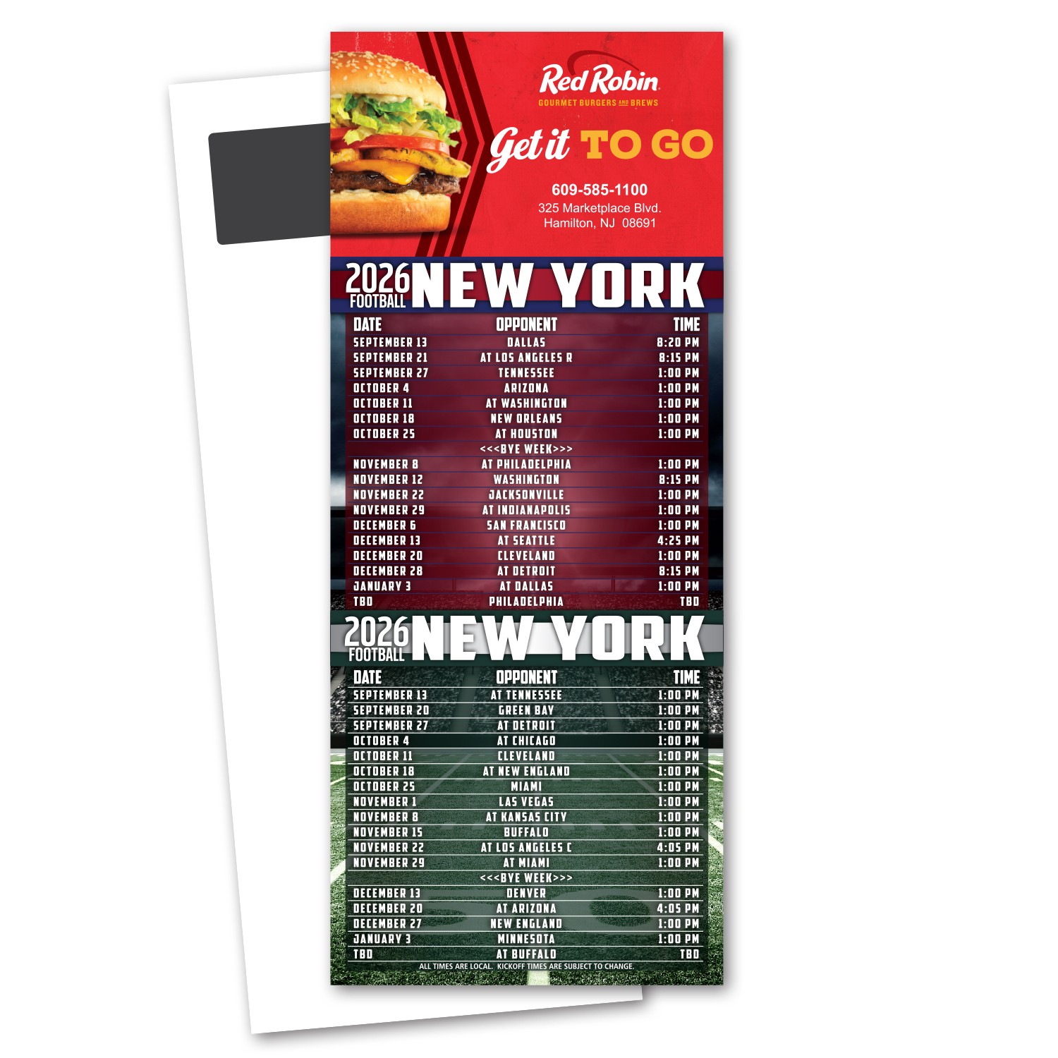 Picture of Football Schedule Magnetic Stick Up Card