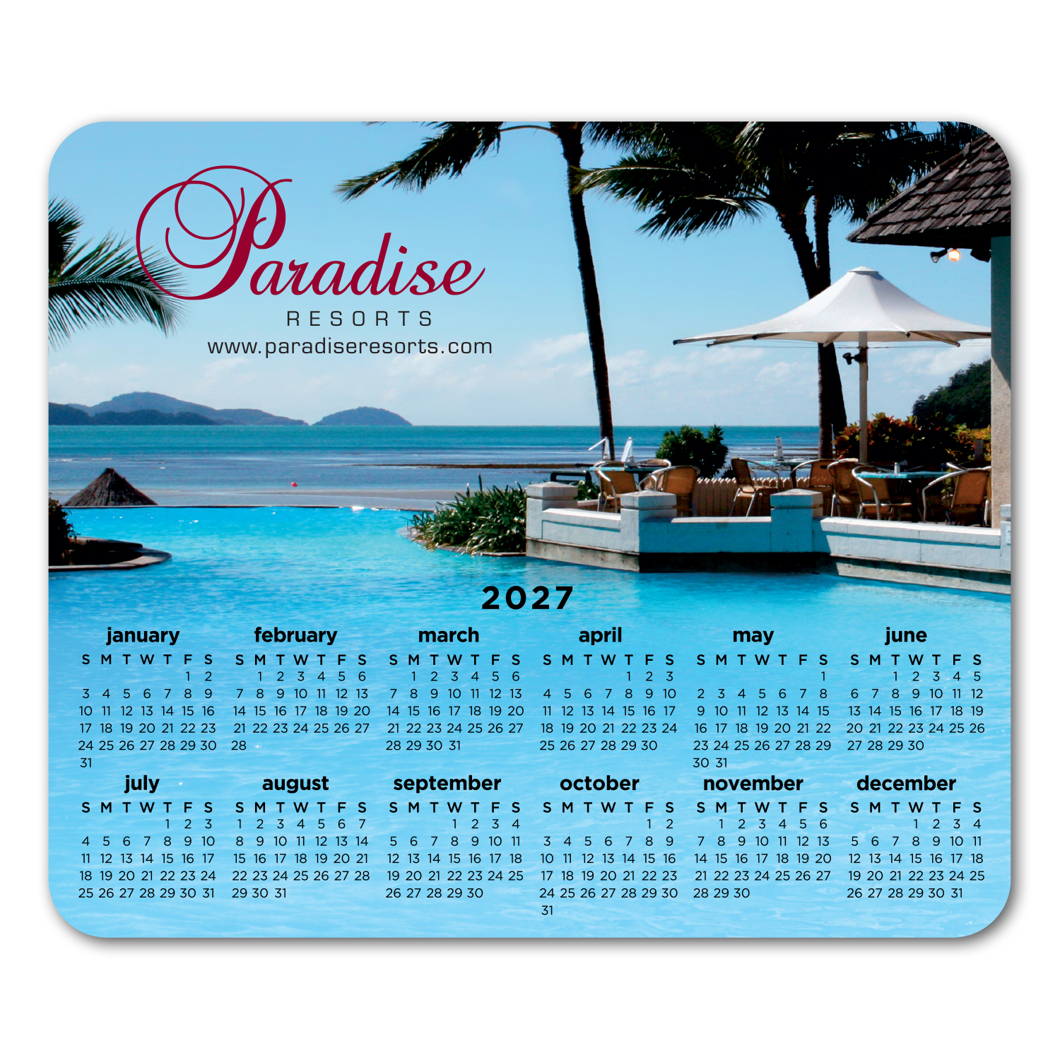 Picture of Rectangle Removable Adhesive Mouse Pad/Counter Mat