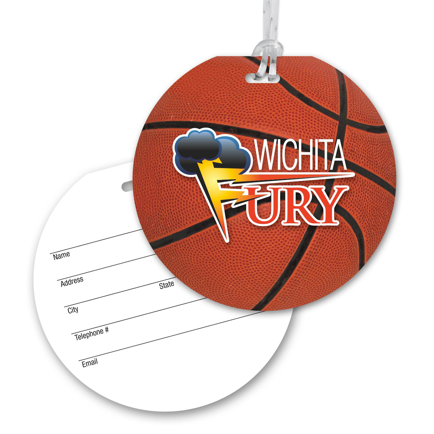 Picture of Ultra-Thin Round Luggage Tag with Clear Strap