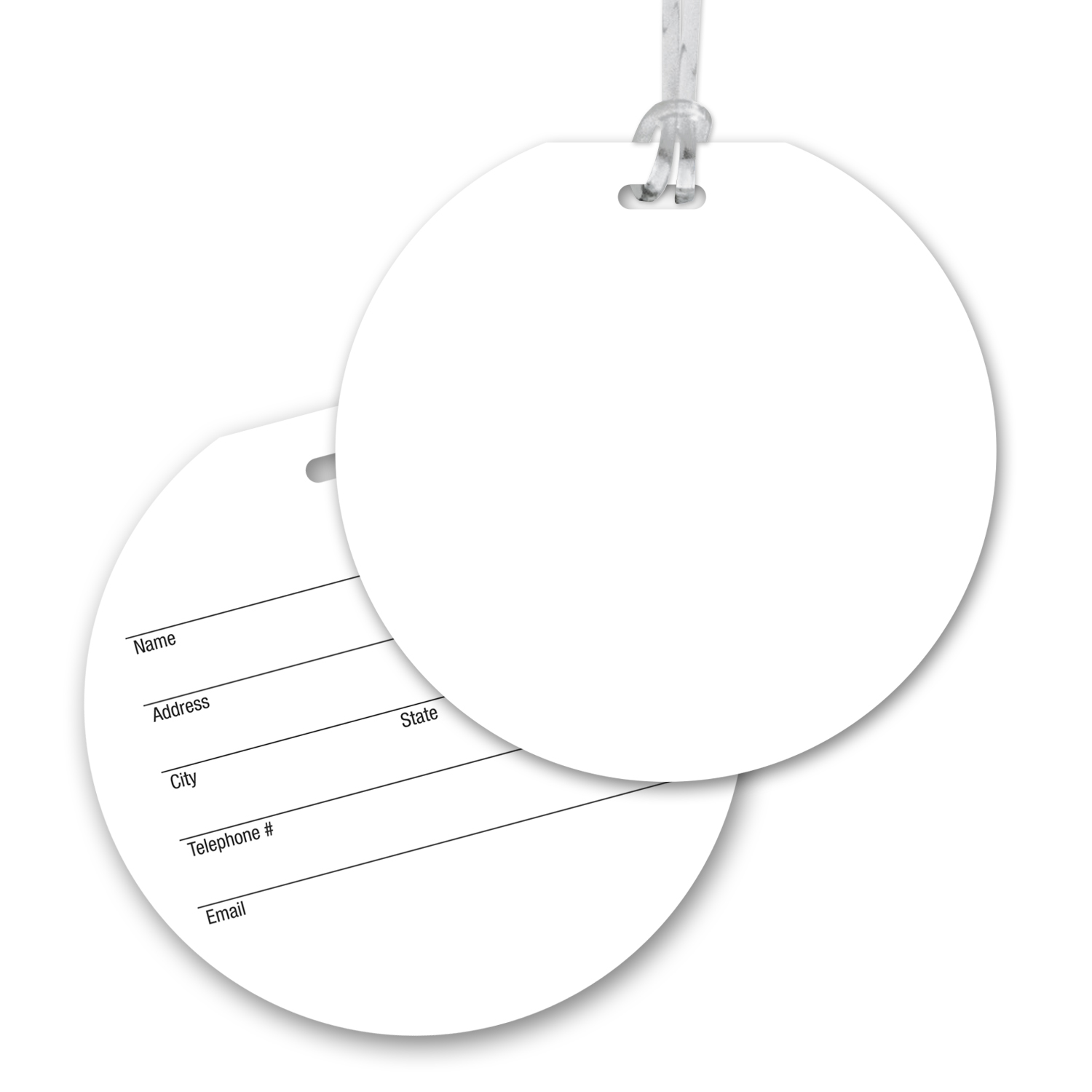 Picture of Ultra-Thin Round Luggage Tag with Clear Strap