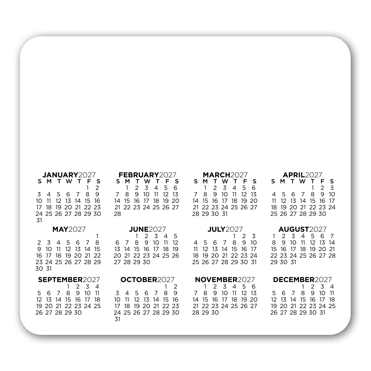 Picture of Calendar Round Corner Magnet