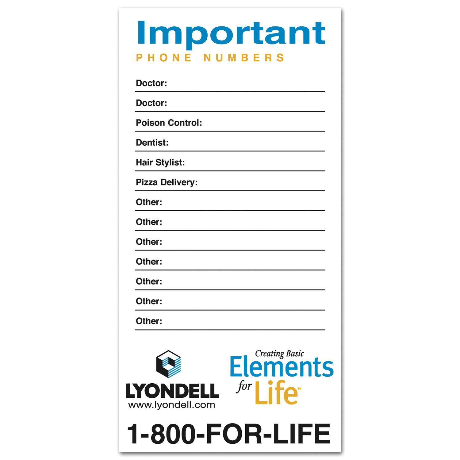 Picture of Magnetic Stick Up Card