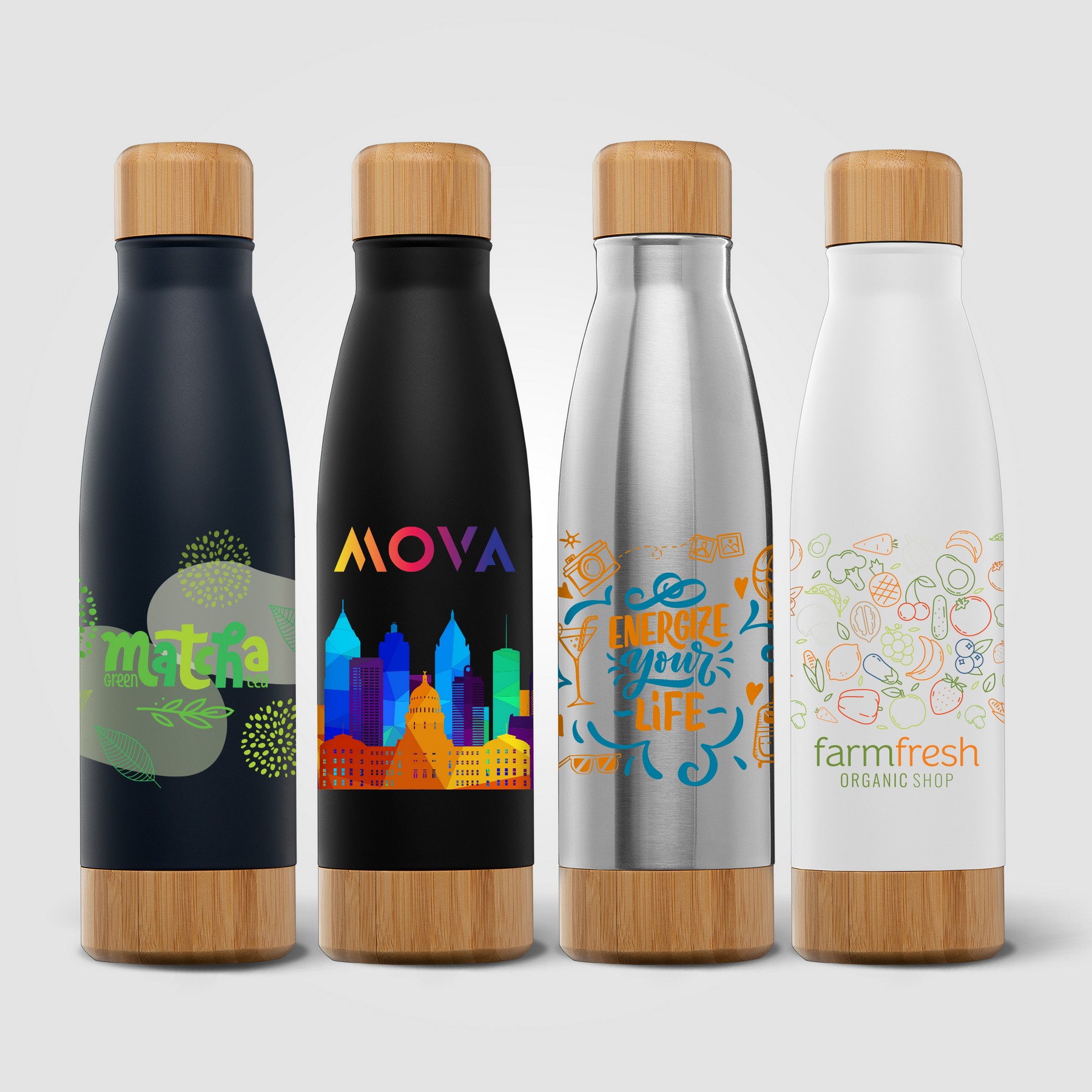 Picture of Ibiza Bamboo - 21 oz. Double-Wall Stainless Bottle
