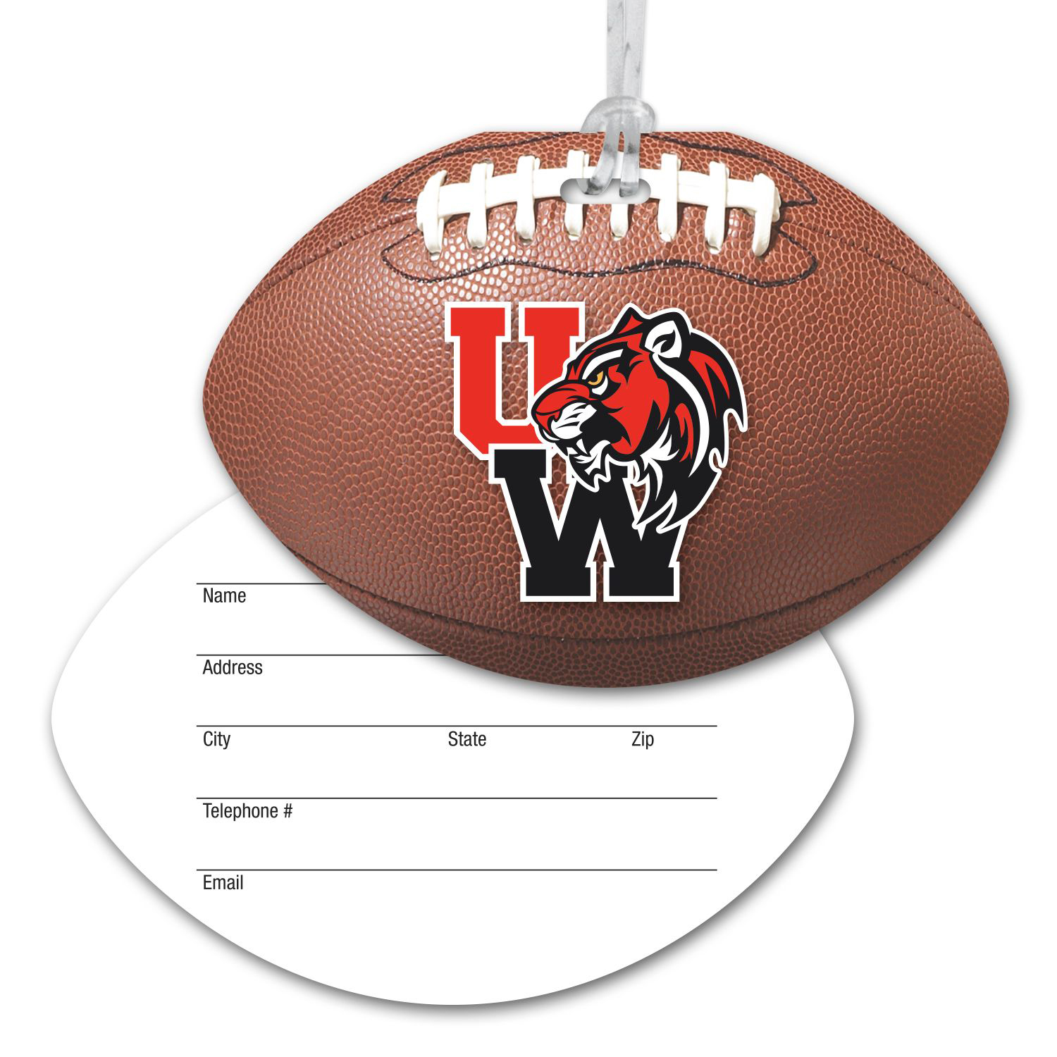 Picture of Ultra-Thin Football Luggage Tag with Clear Strap